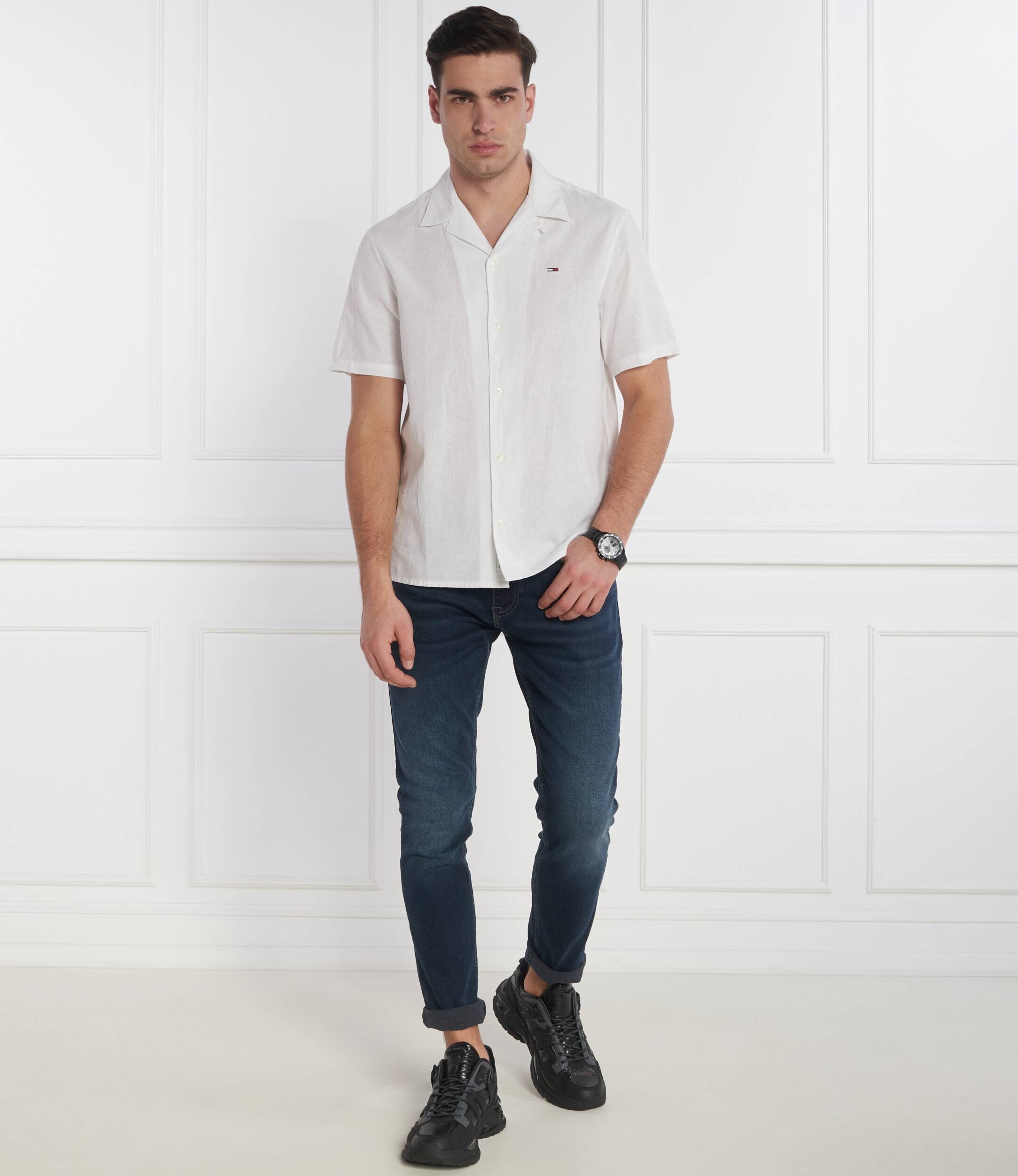 Tommy Jeans Cămașă | Regular Fit | cu adaos de in