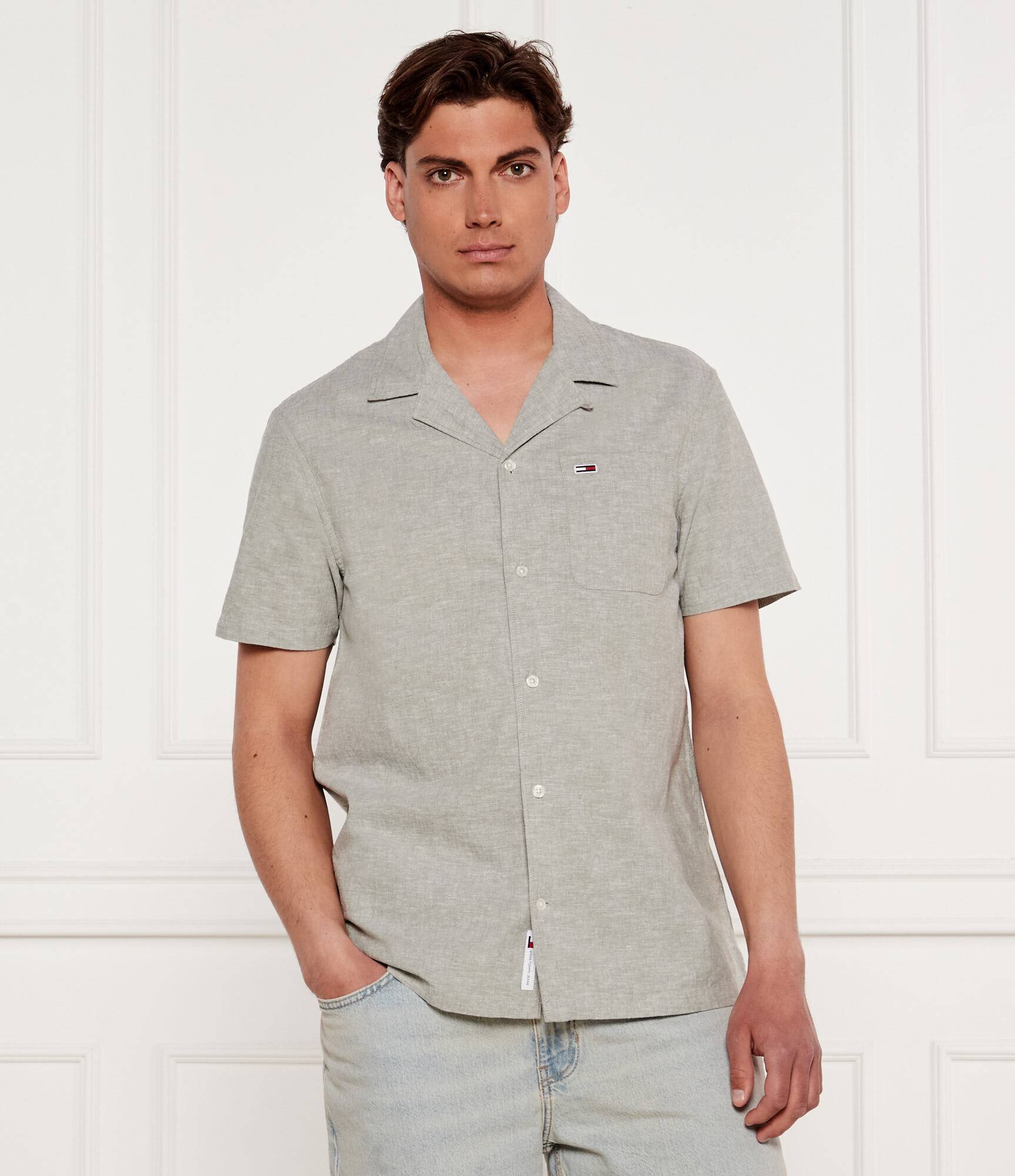 Tommy Jeans Cămașă | Regular Fit | cu adaos de in