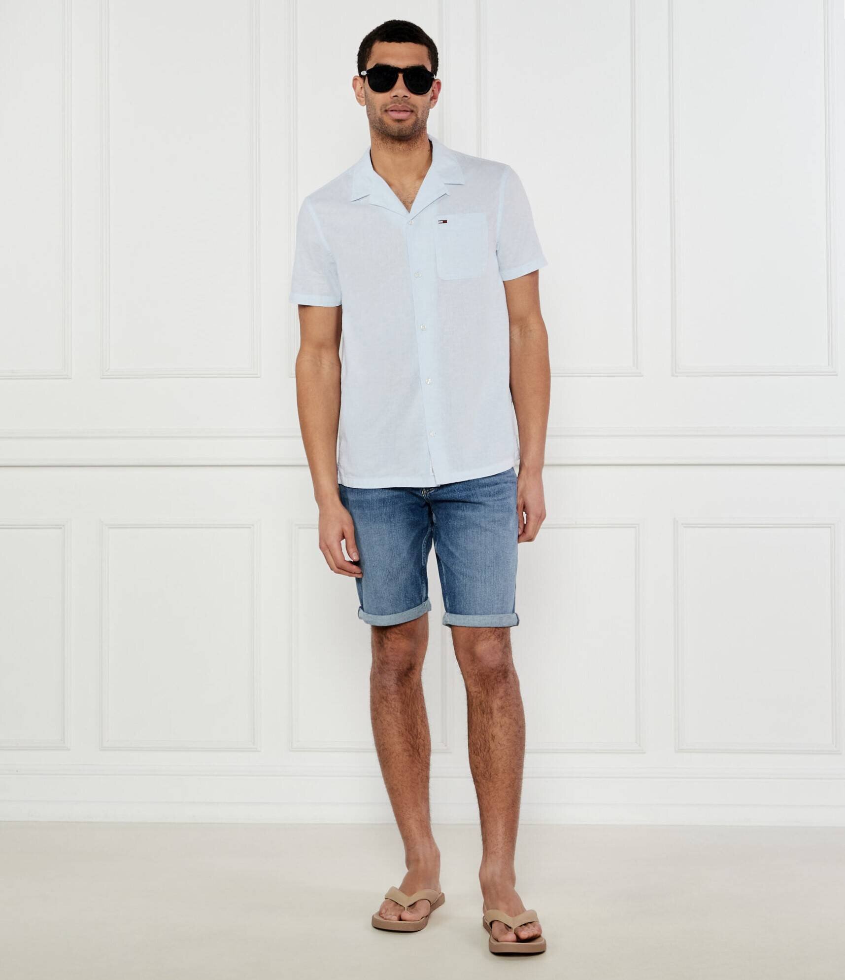 Tommy Jeans Cămașă | Regular Fit | cu adaos de in
