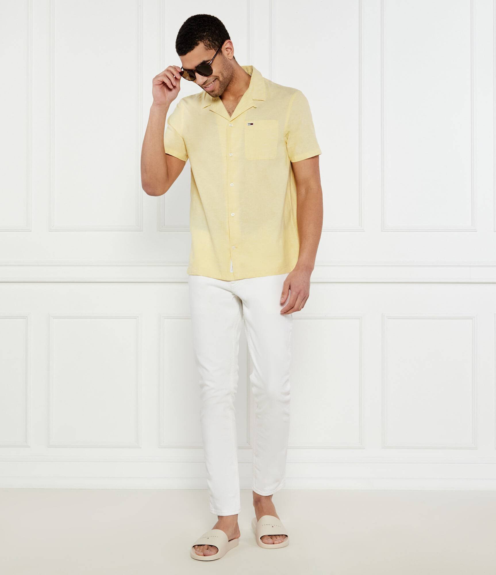 Tommy Jeans Cămașă | Regular Fit | cu adaos de in