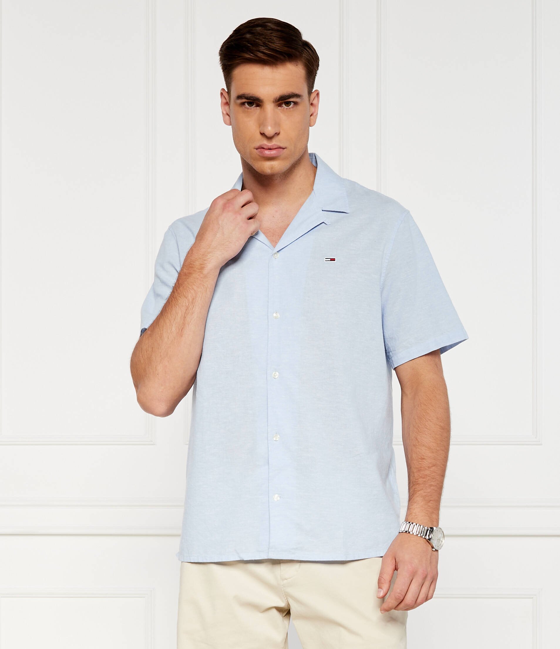 Tommy Jeans Cămașă | Regular Fit | cu adaos de in