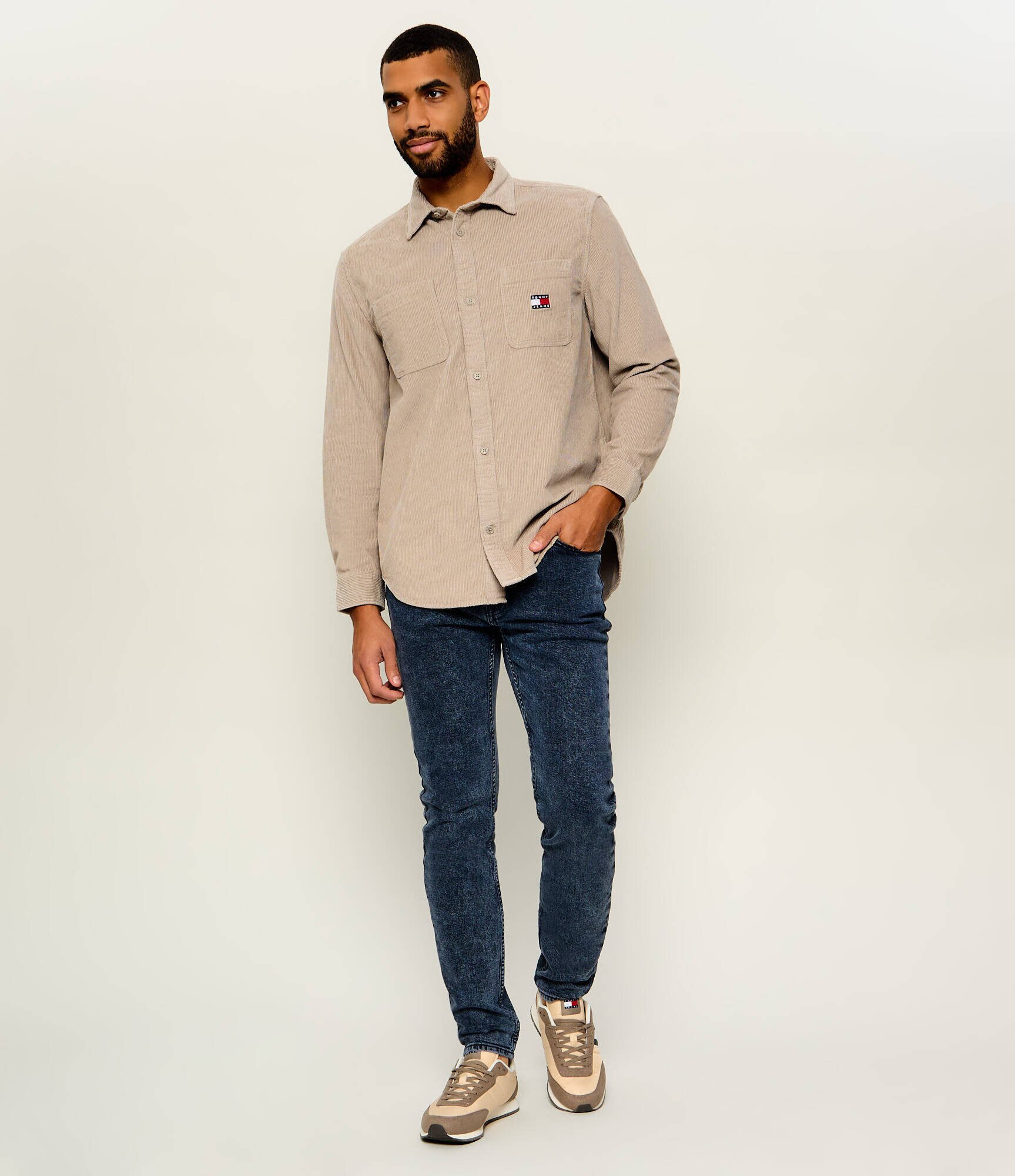 Tommy Jeans Cămașă | Relaxed fit | catifea reiată