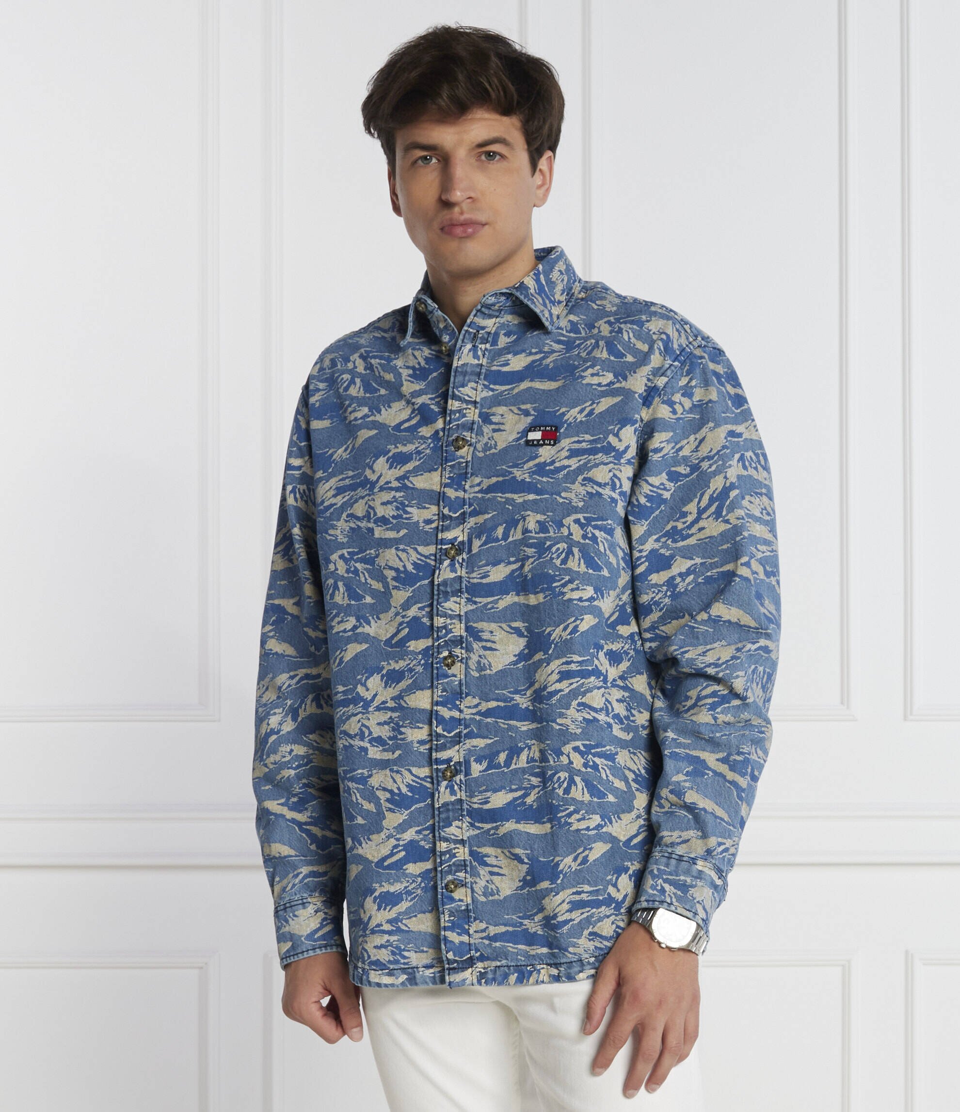 Tommy Jeans Cămașă TIGER CAMO | Regular Fit | denim