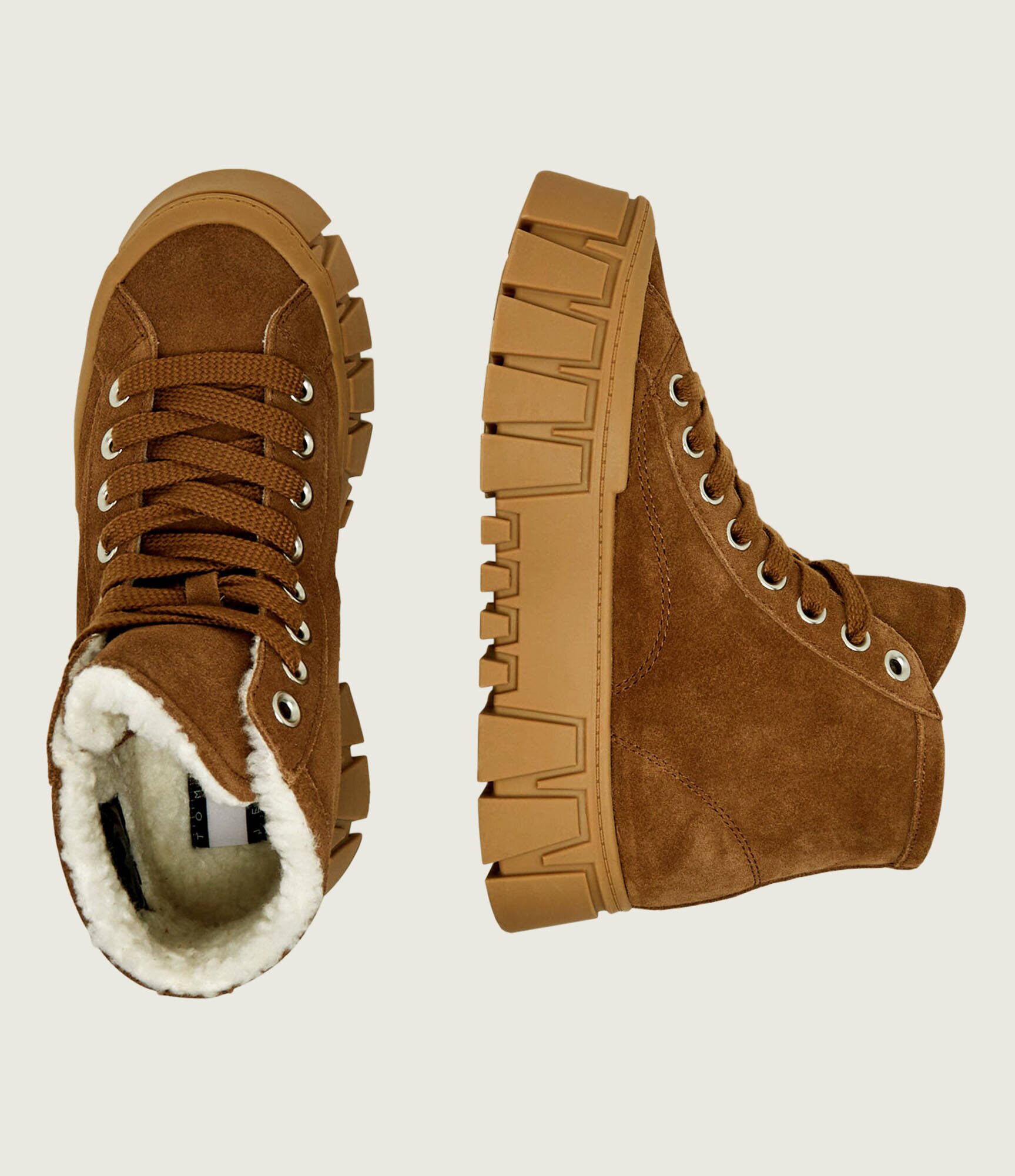 Tommy Jeans Căptușite sneakers | piele întoarsă | shearling