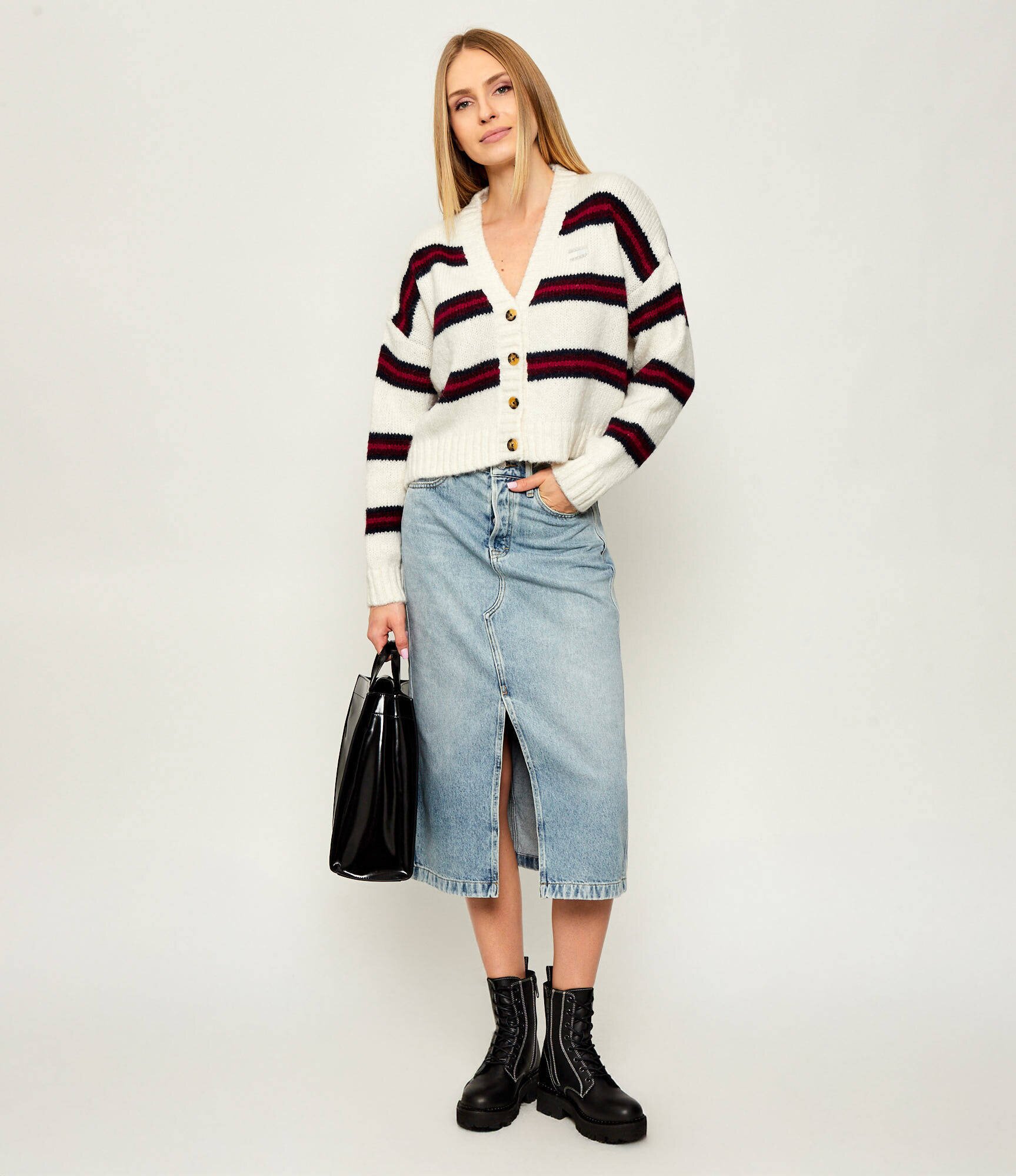 Tommy Jeans Cardigan | Loose fit cu adaos de lână