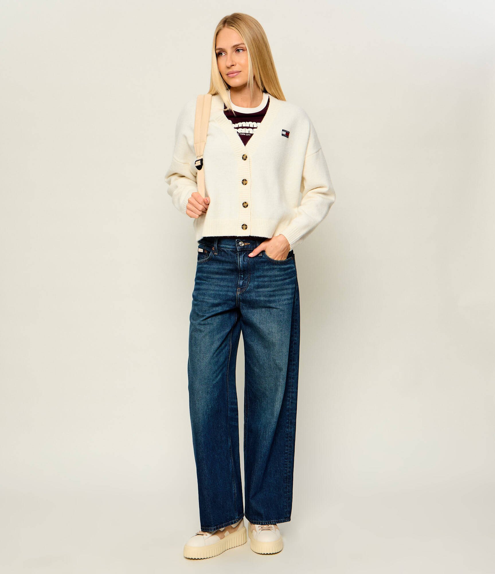 Tommy Jeans Cardigan | Relaxed fit cu adaos de lână