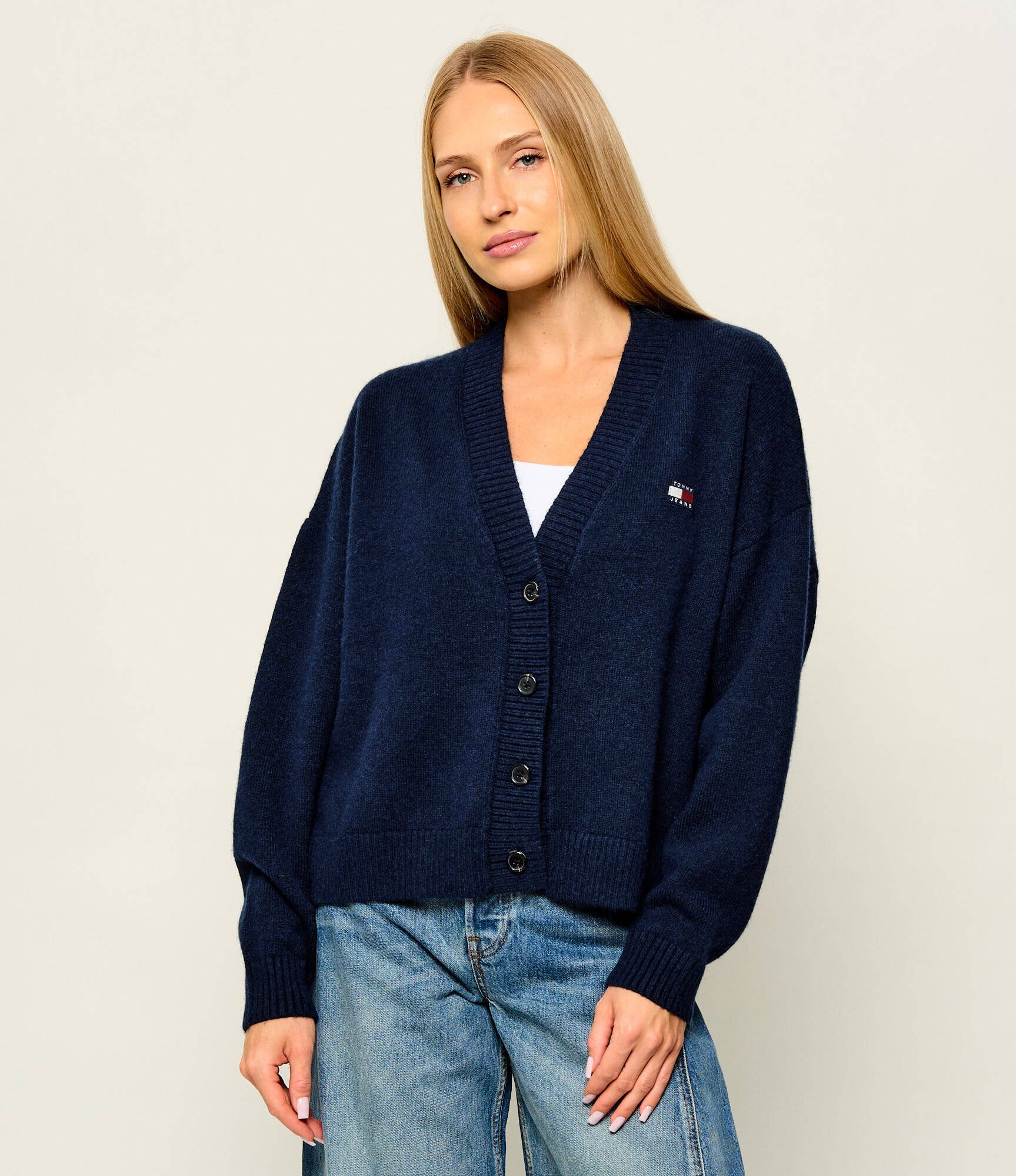 Tommy Jeans Cardigan | Relaxed fit cu adaos de lână
