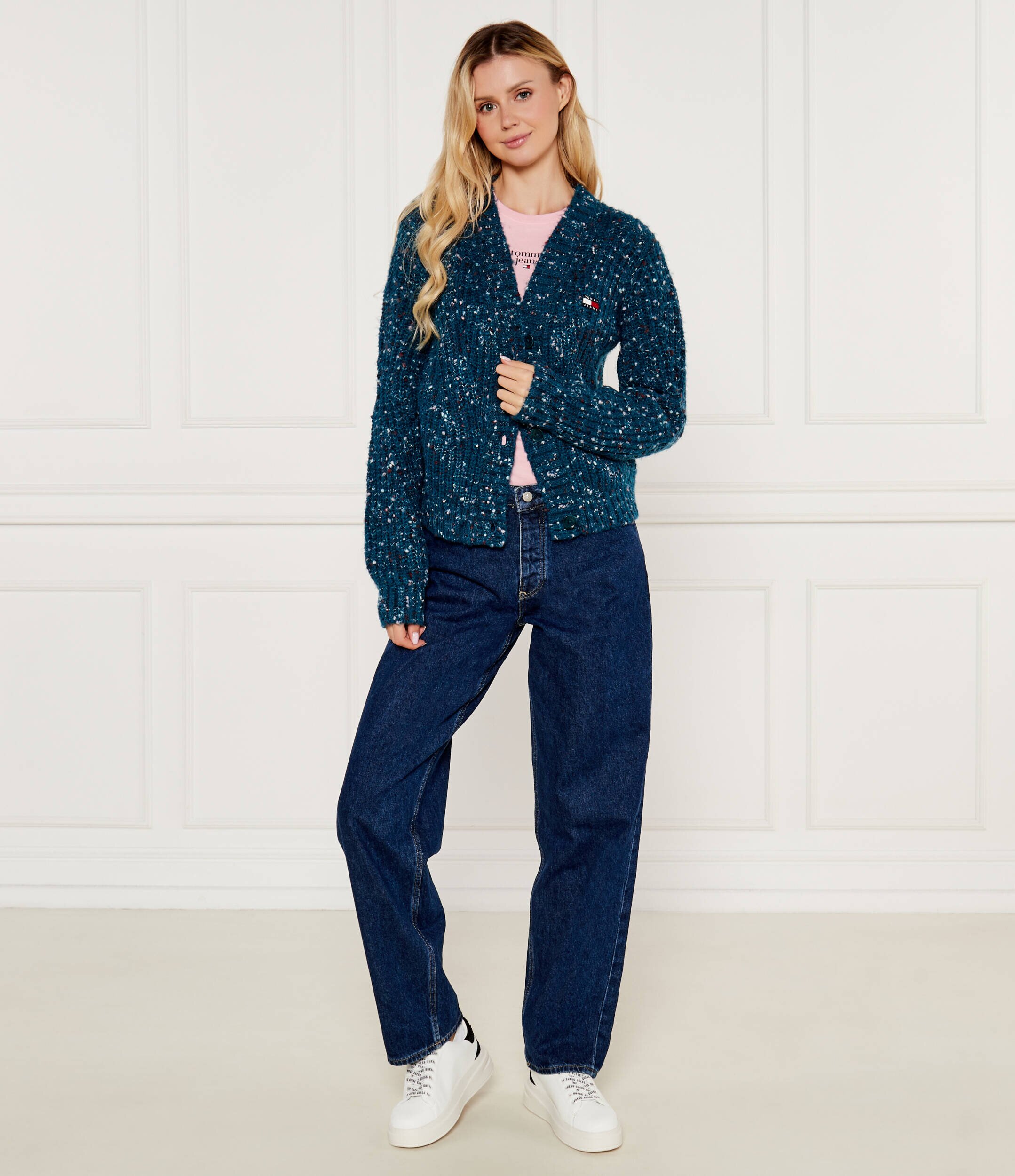 Tommy Jeans Cardigan | Relaxed fit cu adaos de lână
