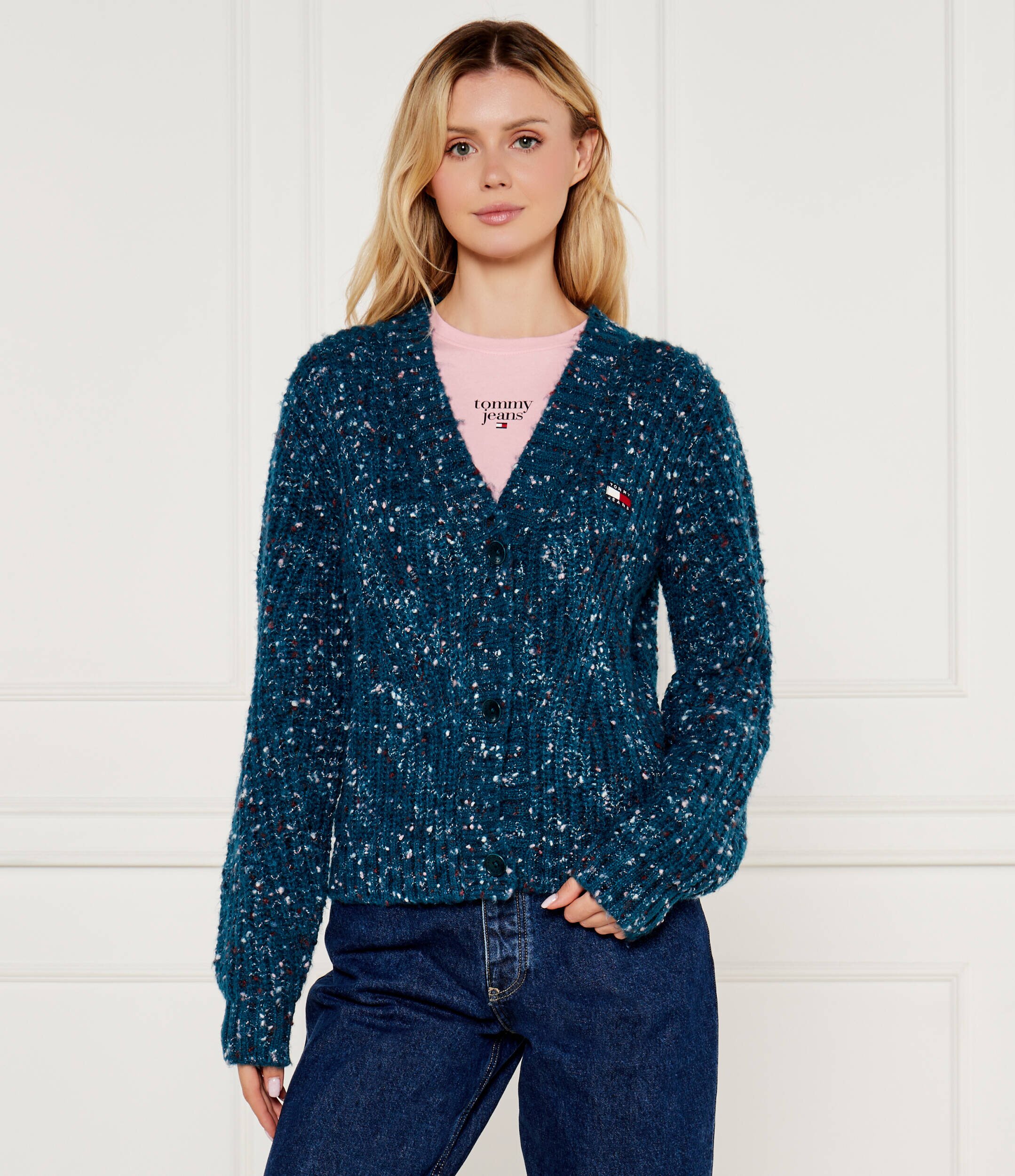 Tommy Jeans Cardigan | Relaxed fit cu adaos de lână