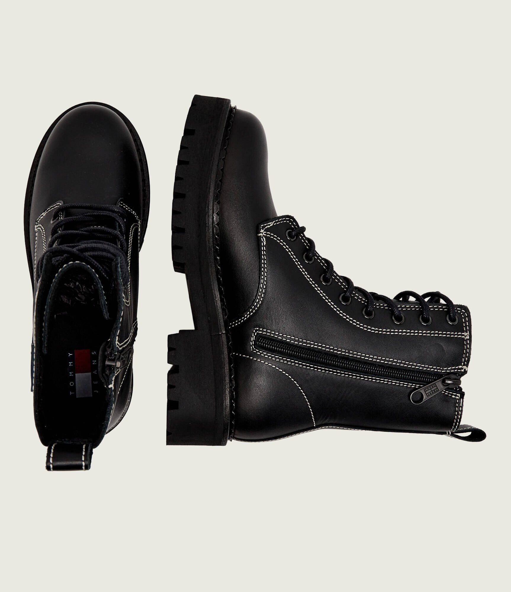 Tommy Jeans De piele botine cu platformă