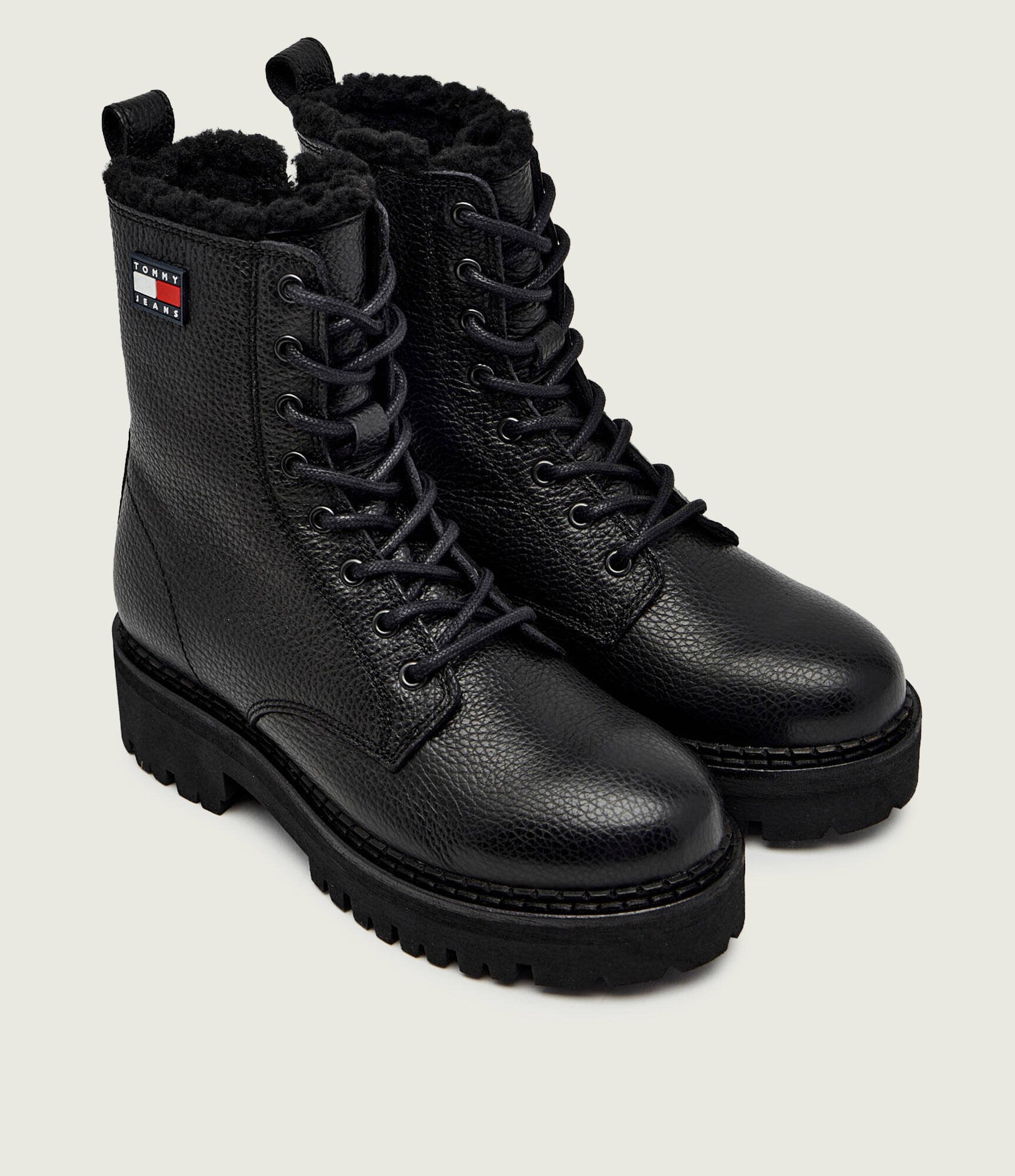 Tommy Jeans De piele botine | shearling