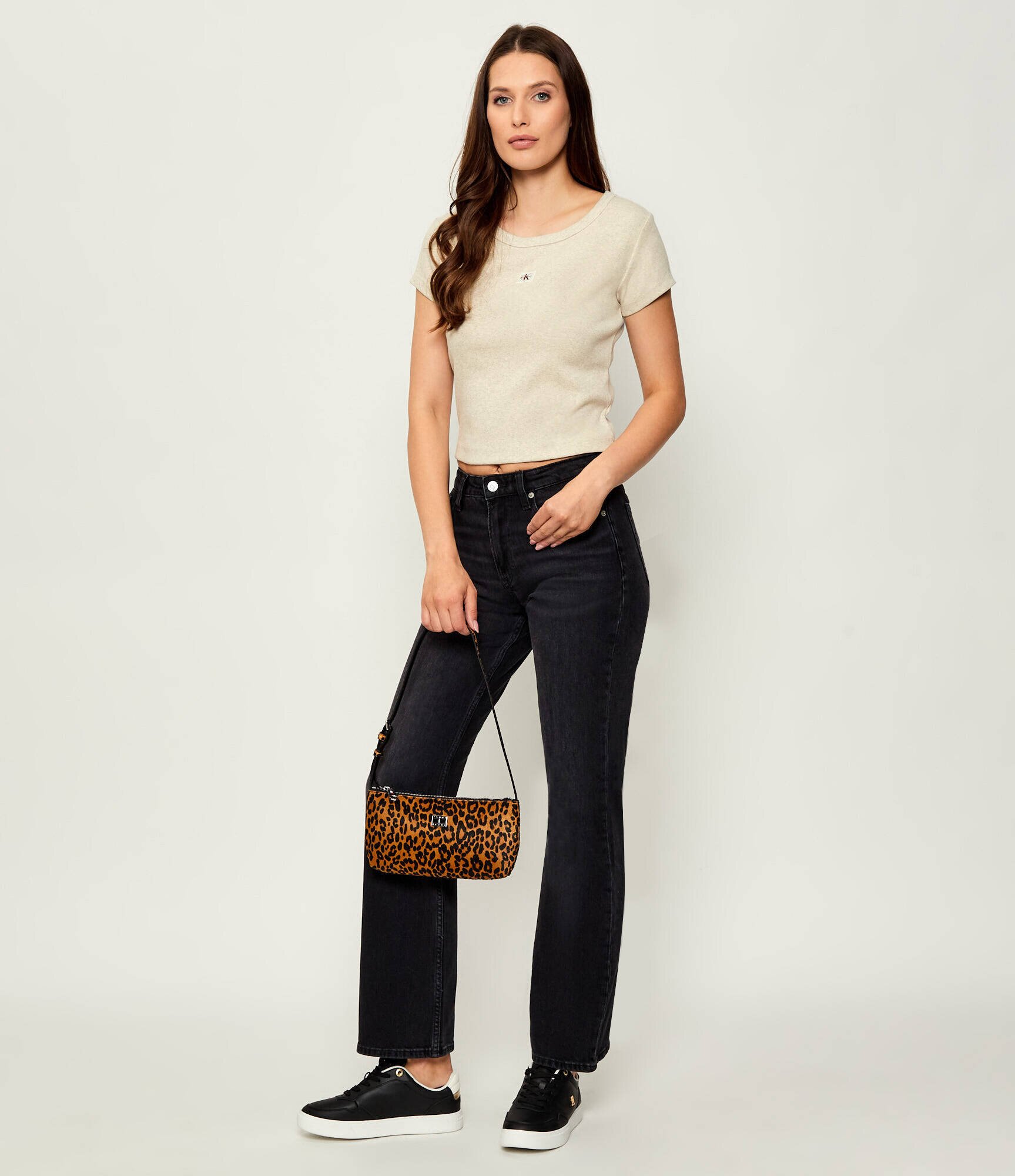 Tommy Jeans De piele geantă pe umăr Leopard