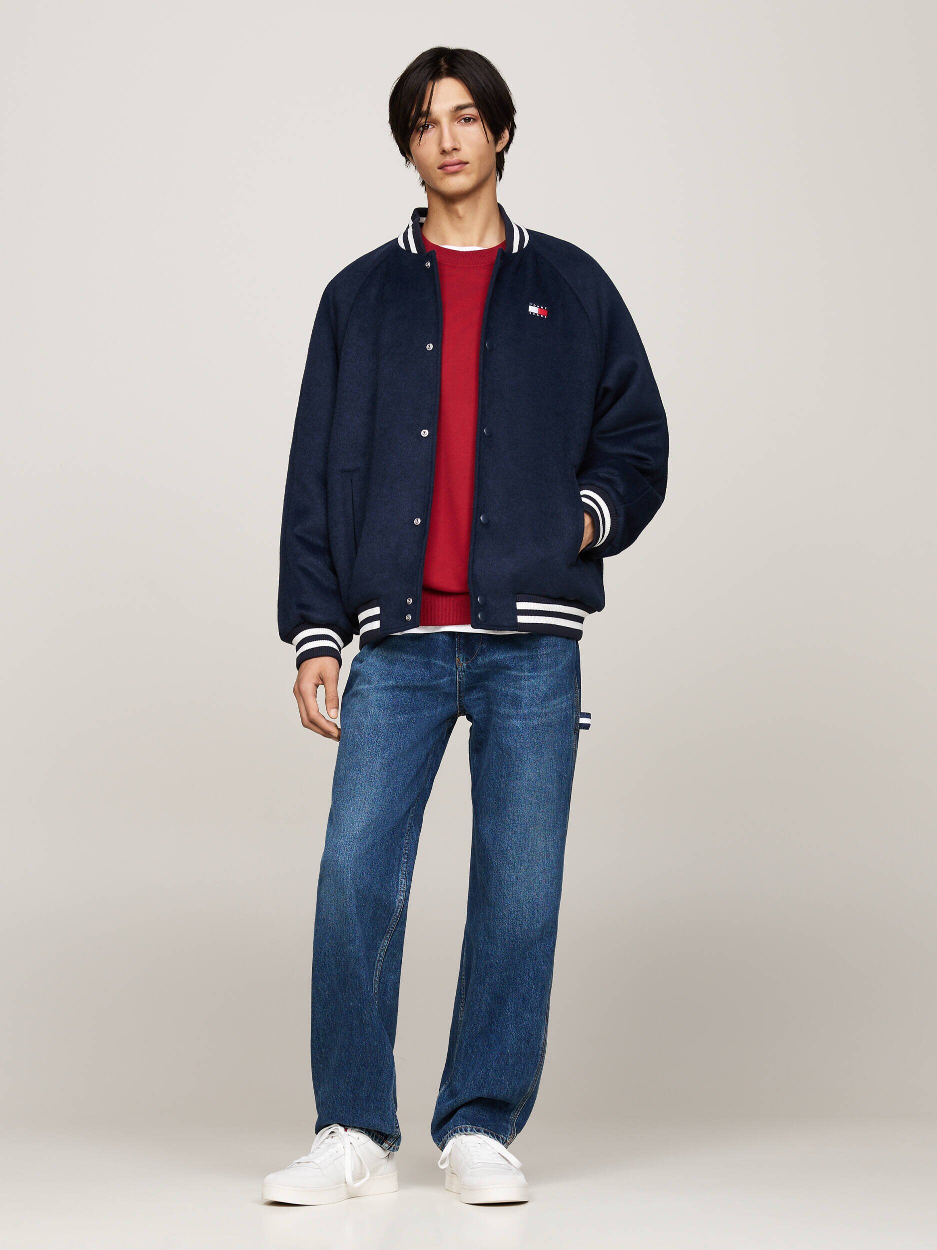 Tommy Jeans Geacă bomber | Regular Fit cu adaos de lână
