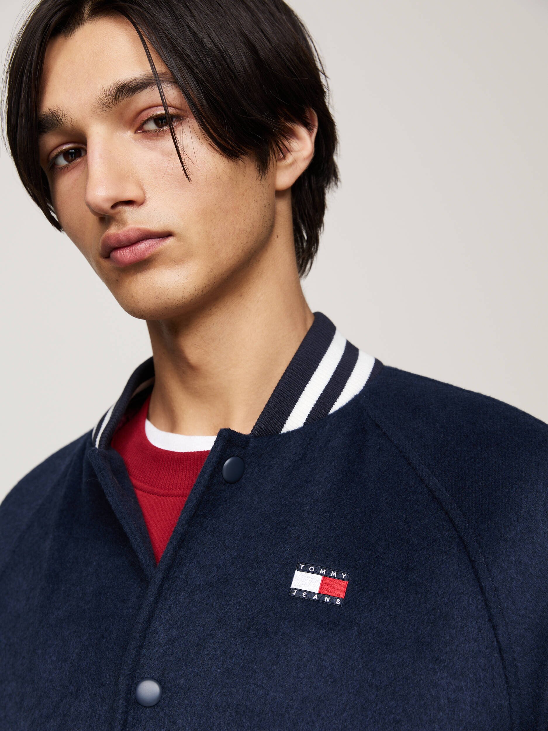 Tommy Jeans Geacă bomber | Regular Fit cu adaos de lână