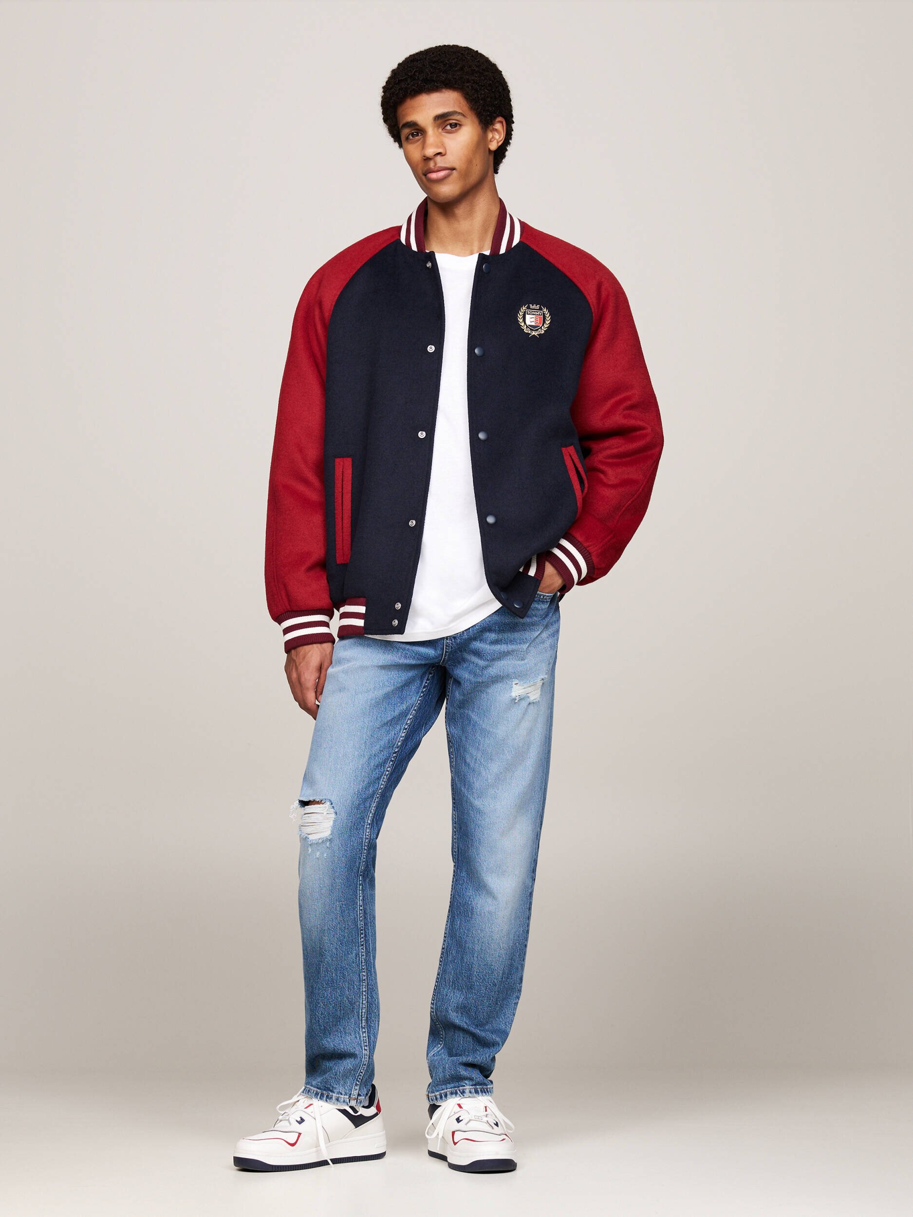 Tommy Jeans Geacă bomber | Regular Fit cu adaos de lână