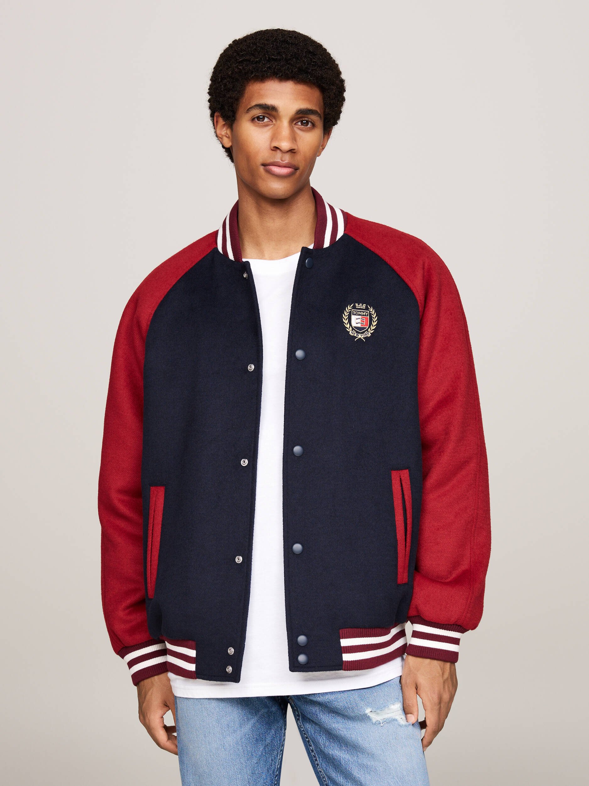 Tommy Jeans Geacă bomber | Regular Fit cu adaos de lână