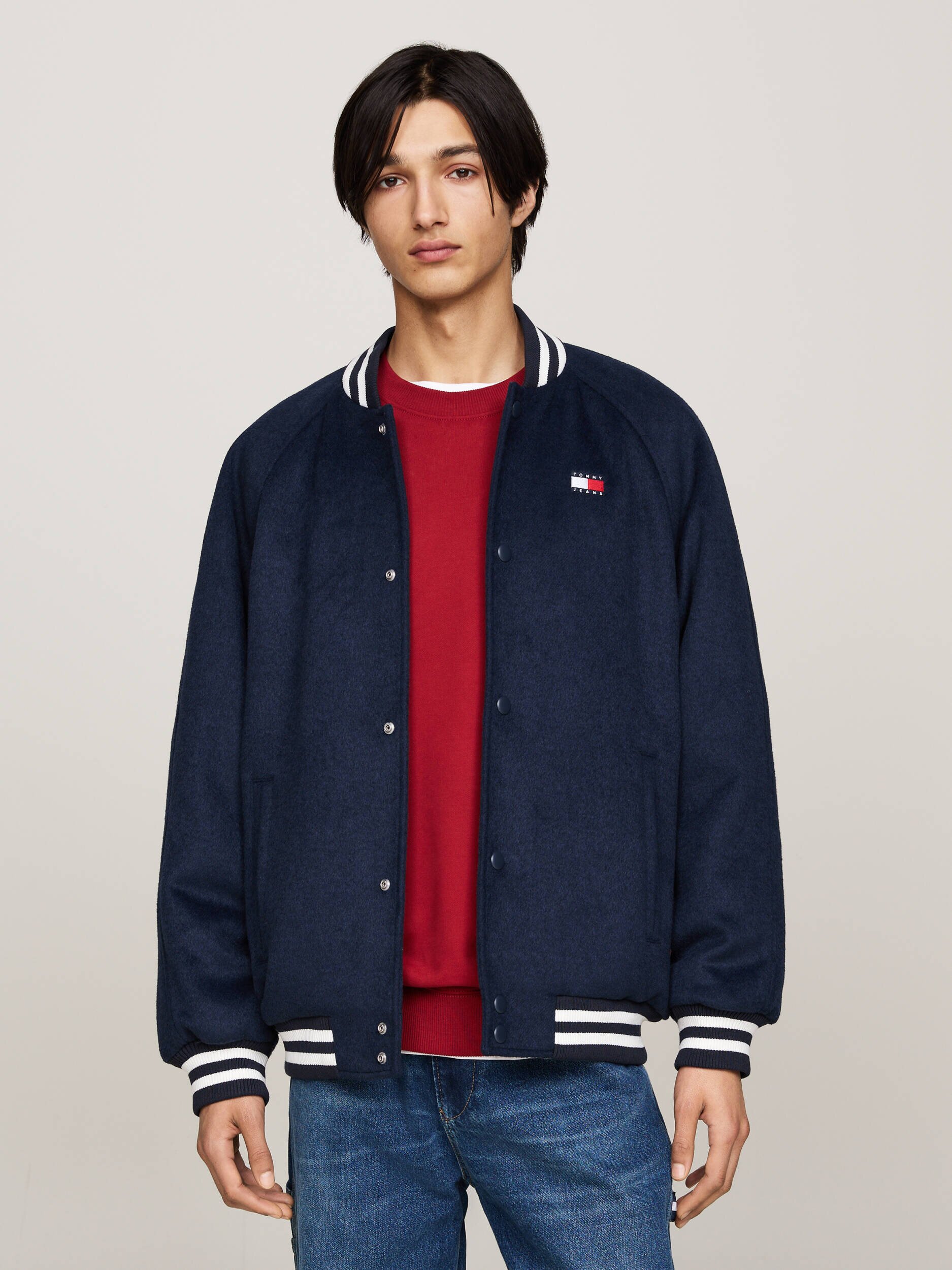 Tommy Jeans Geacă bomber | Regular Fit cu adaos de lână