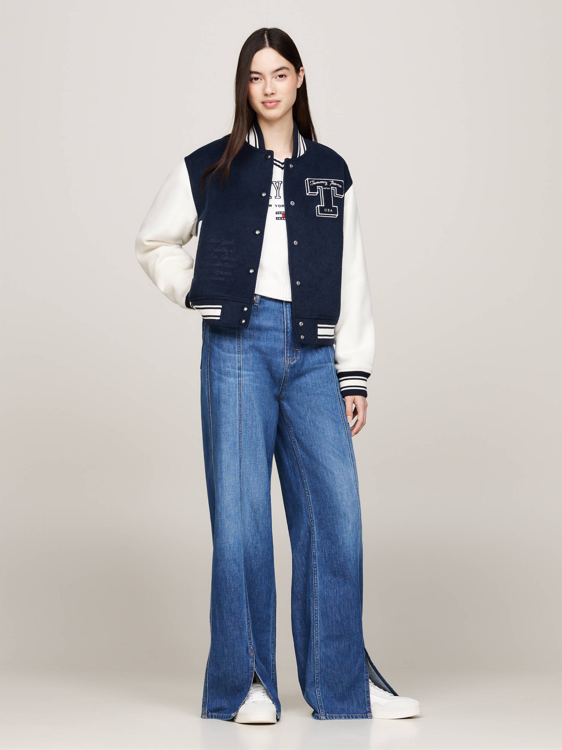 Tommy Jeans Geacă | Regular Fit cu adaos de lână