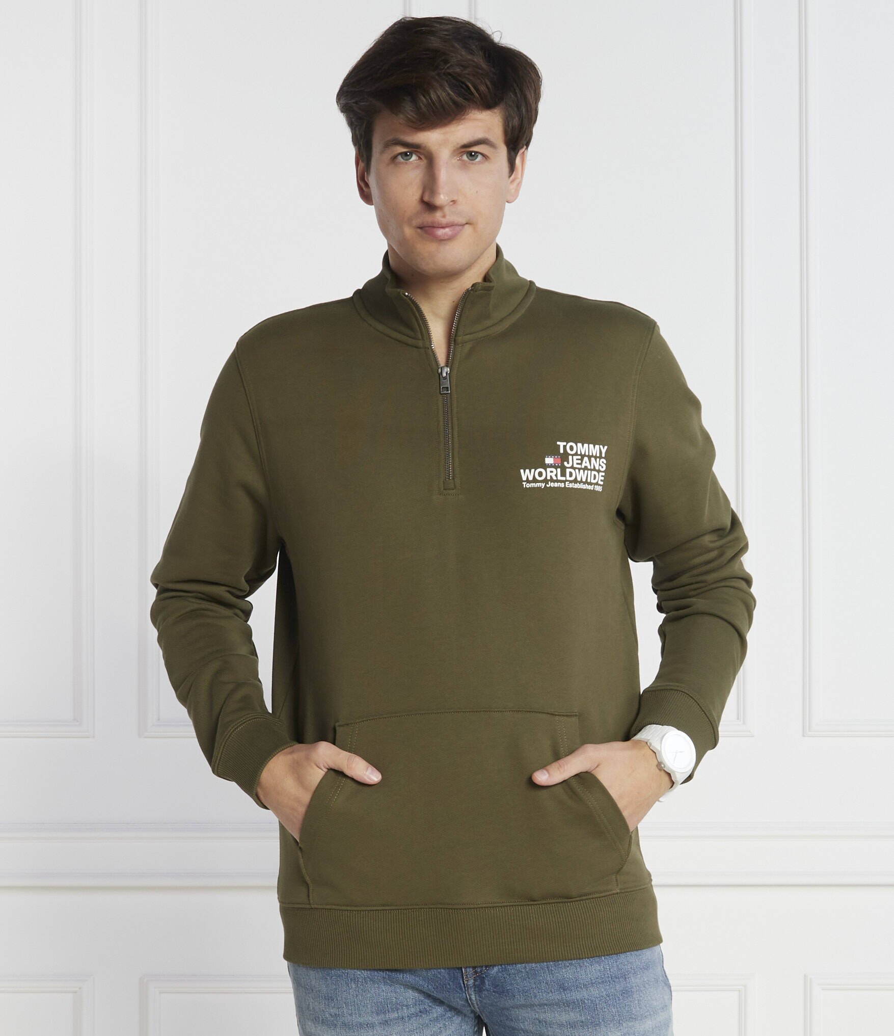 Tommy Jeans Hanorac ENTRY GRAPHIC HALF-ZIP | Regular Fit