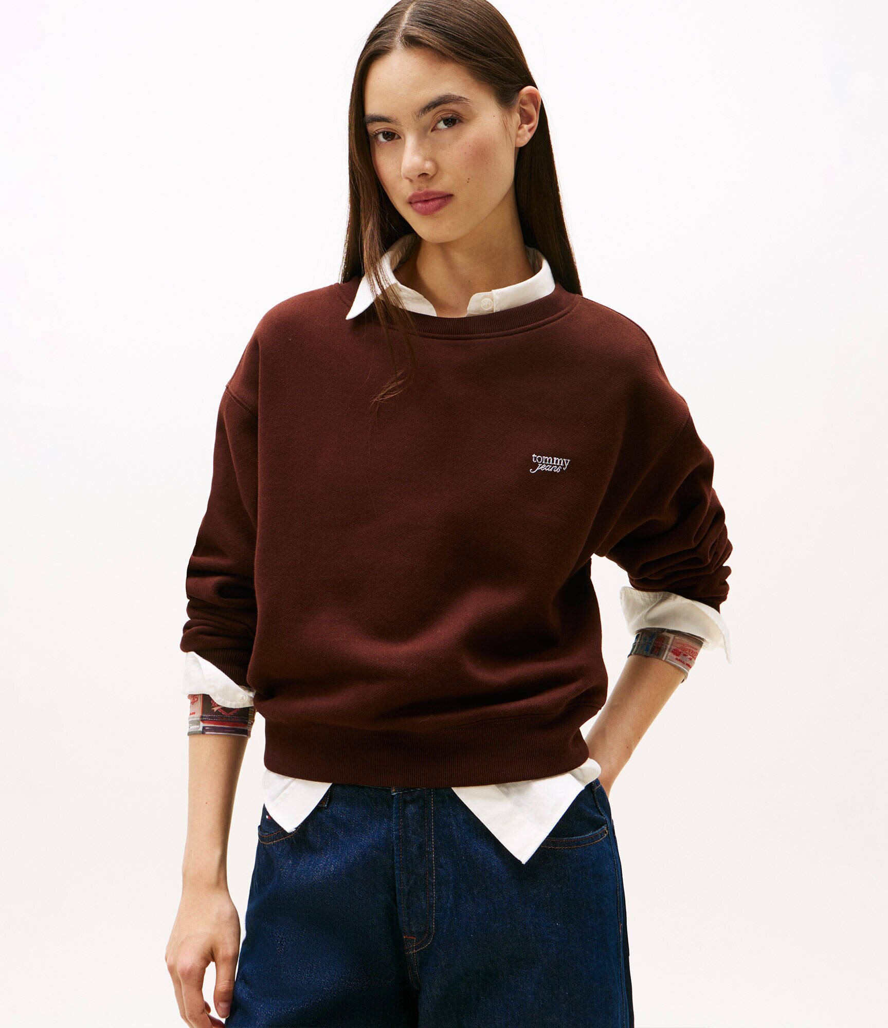 Tommy Jeans Hanorac Silver Script | Relaxed fit
