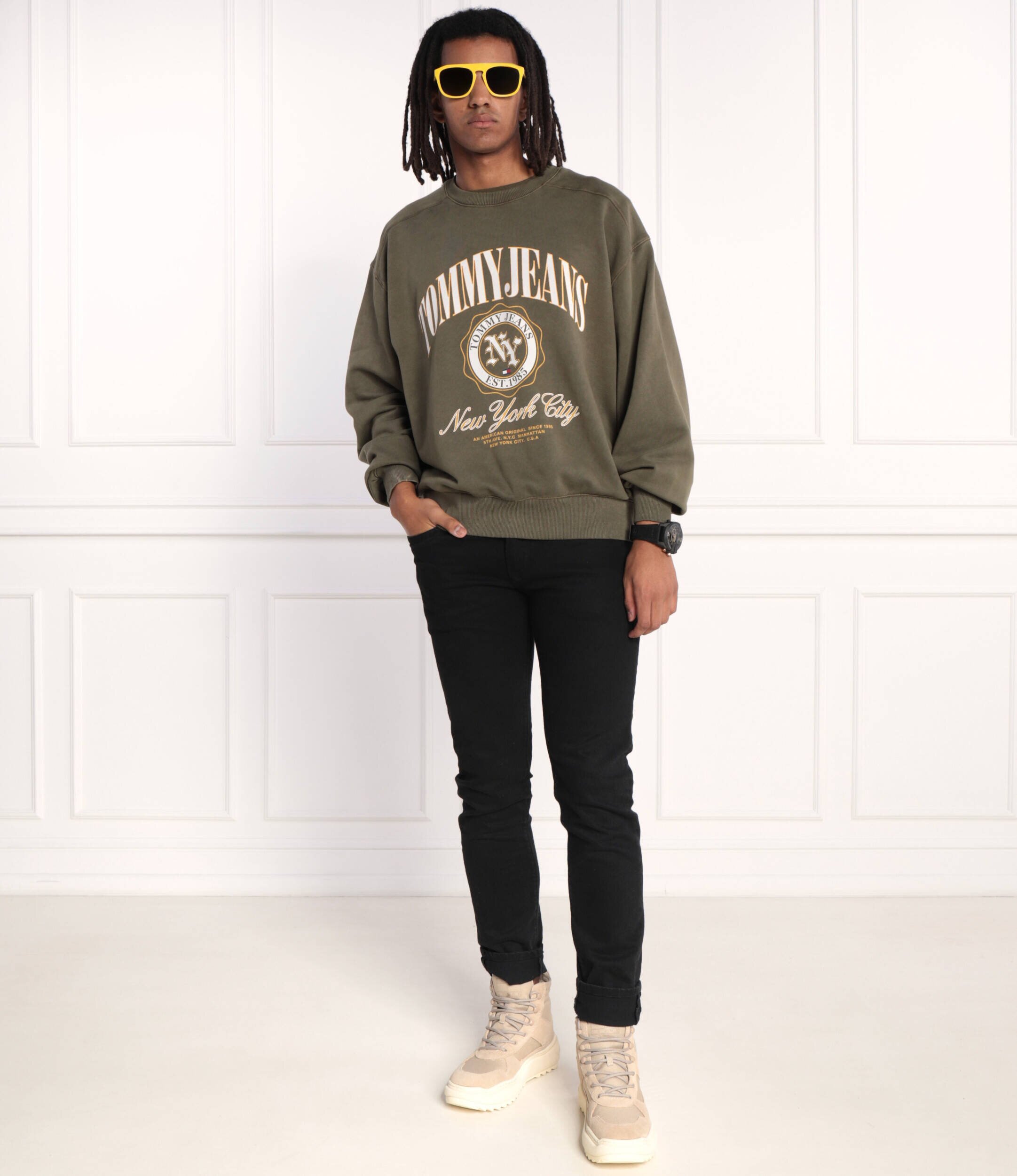 Tommy Jeans Hanorac TJM BOXY LUXE VARSITY CREW | Regular Fit