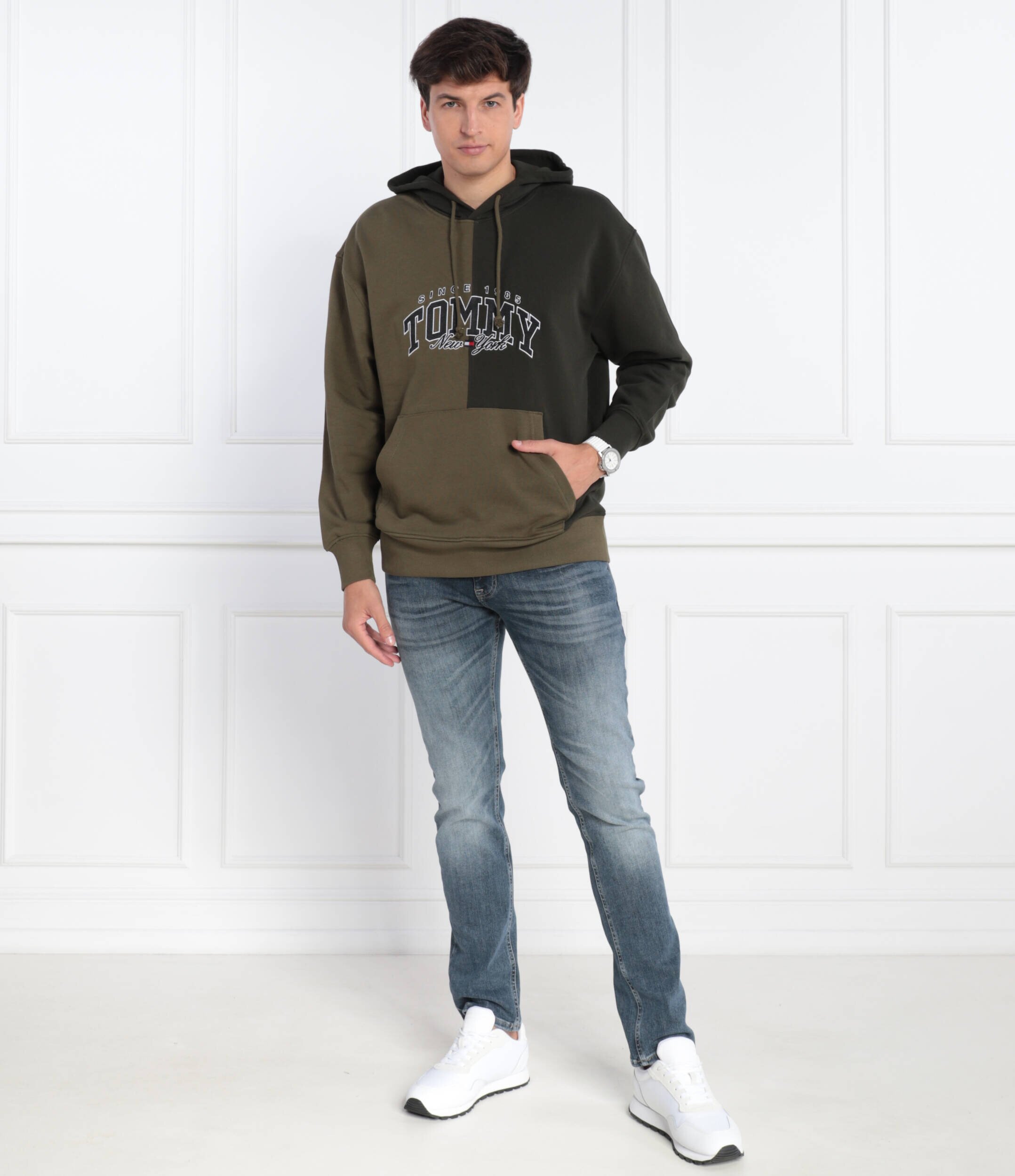 Tommy Jeans Hanorac TJM RLX VARSITY TWO-TONE HOODIE | Loose fit