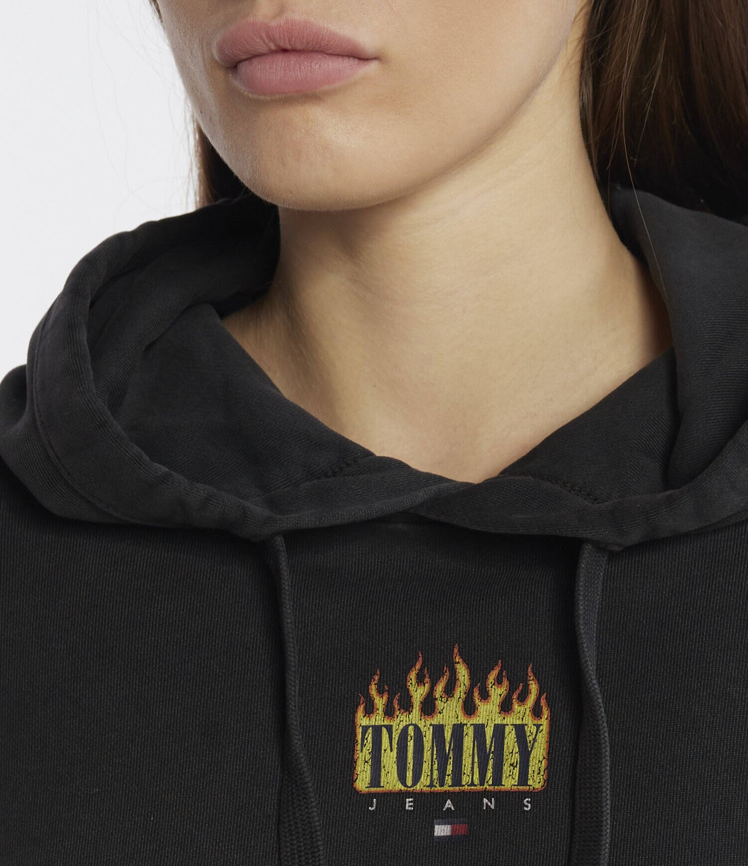 Tommy Jeans Hanorac VINTAGE FLAME HOODIE | Cropped Fit