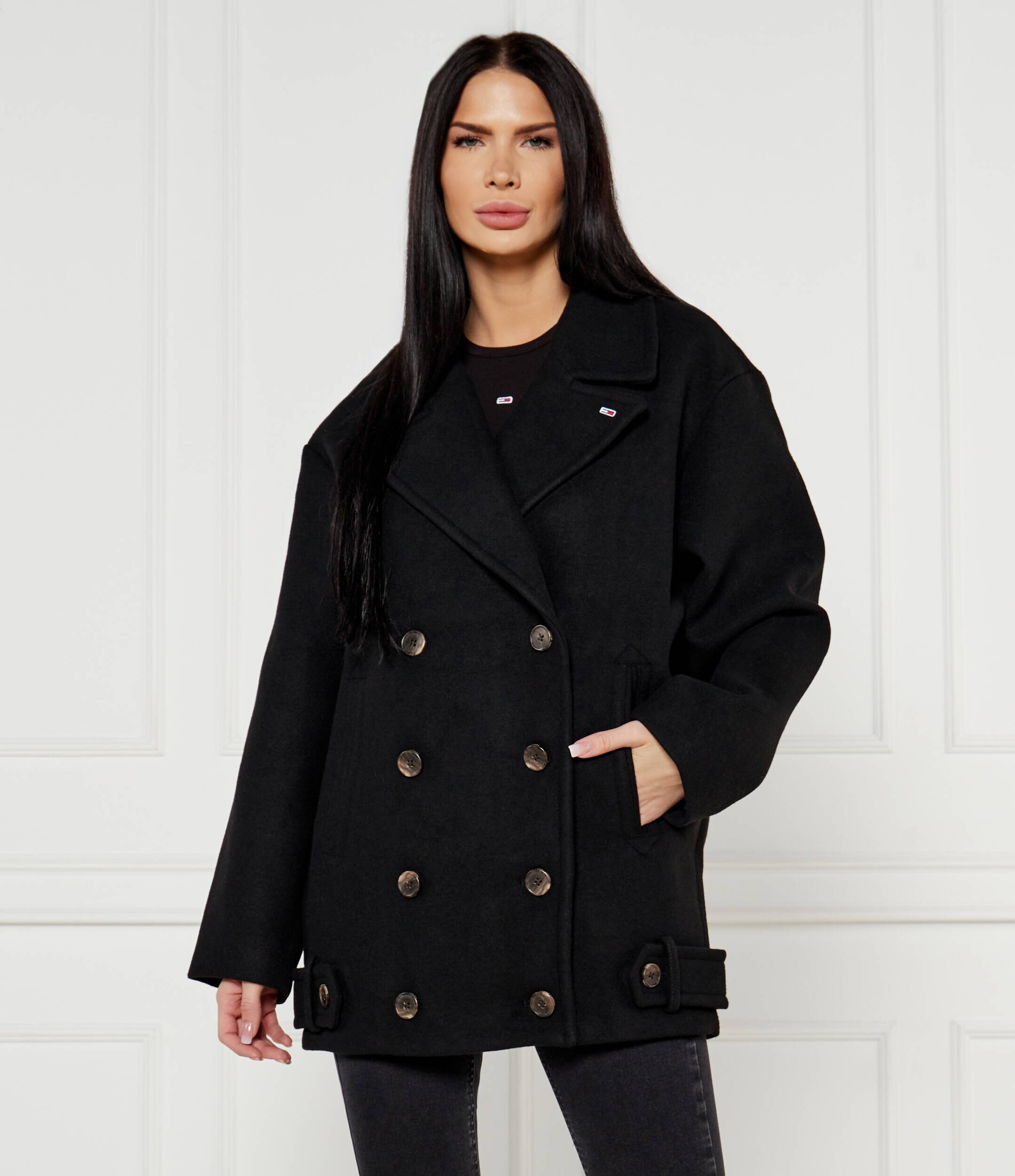 Tommy Jeans Palton cu adaos de lână