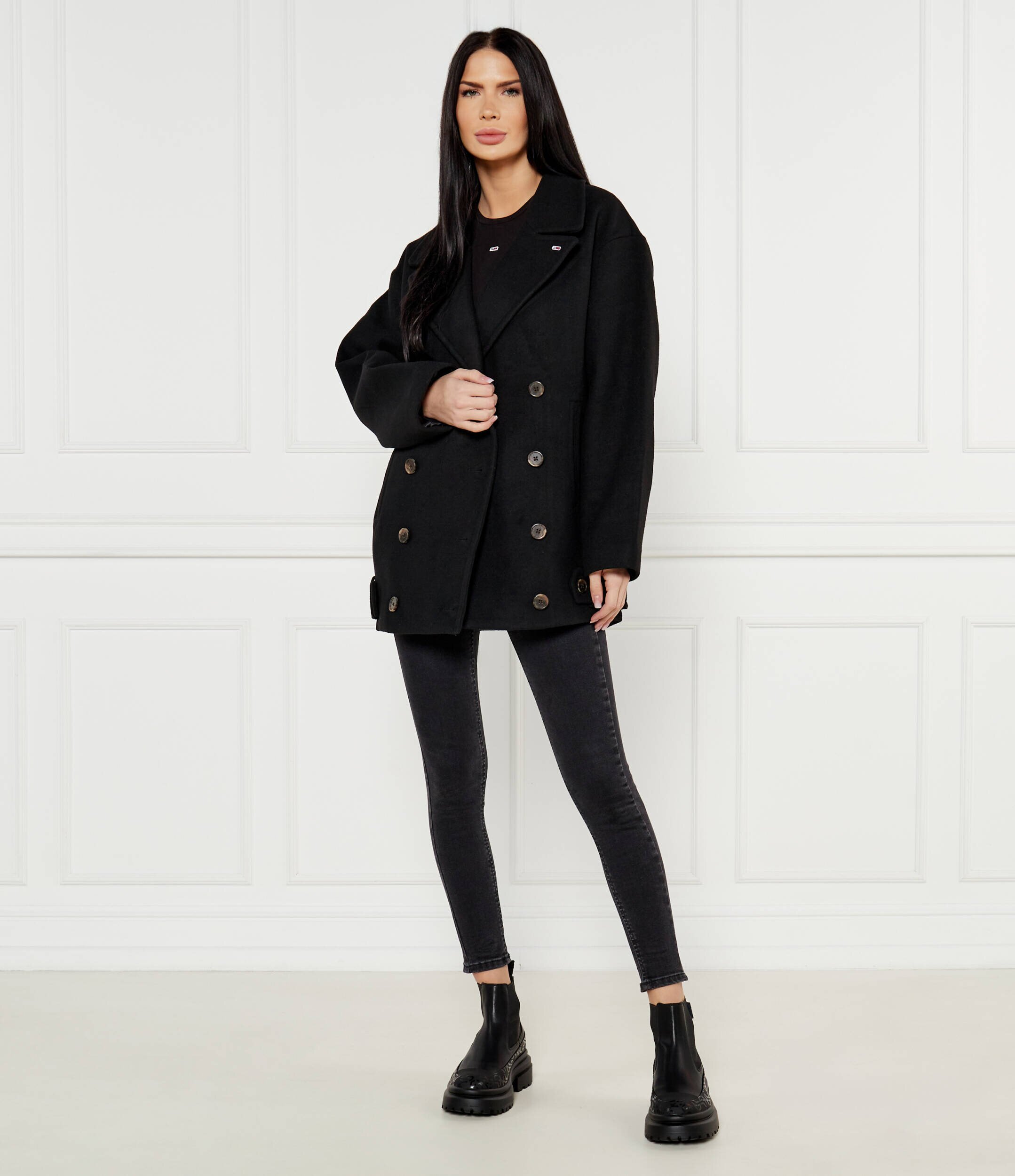 Tommy Jeans Palton cu adaos de lână