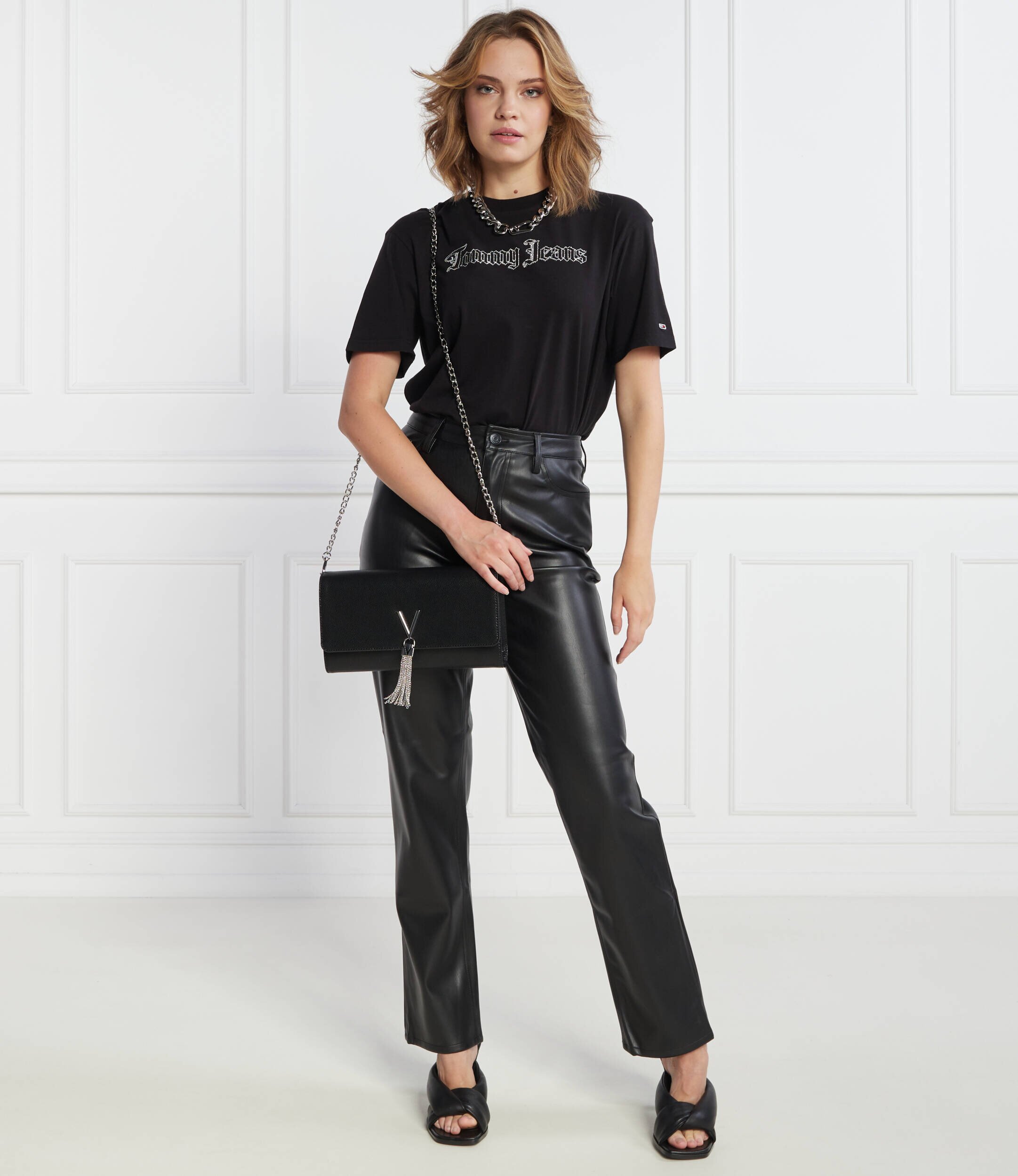 Tommy Jeans Pantaloni TJW JULIE PLEATHER | Straight fit | high rise