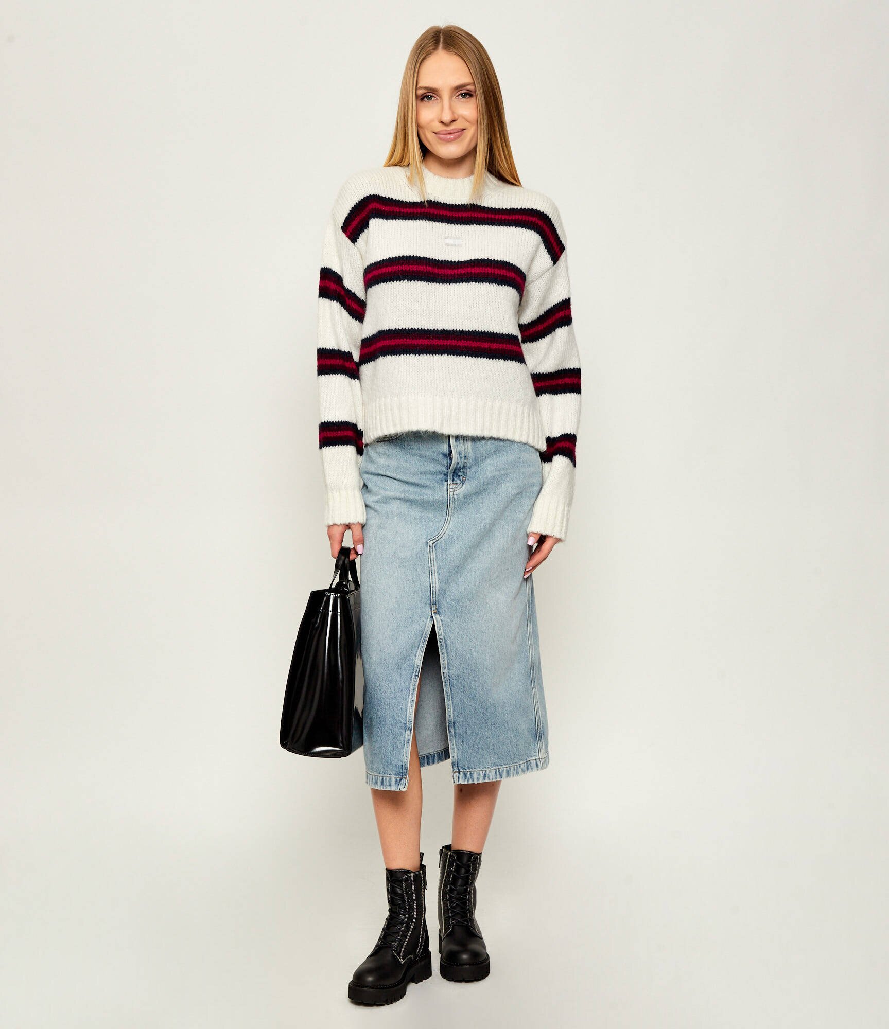 Tommy Jeans Pulover | Loose fit cu adaos de lână