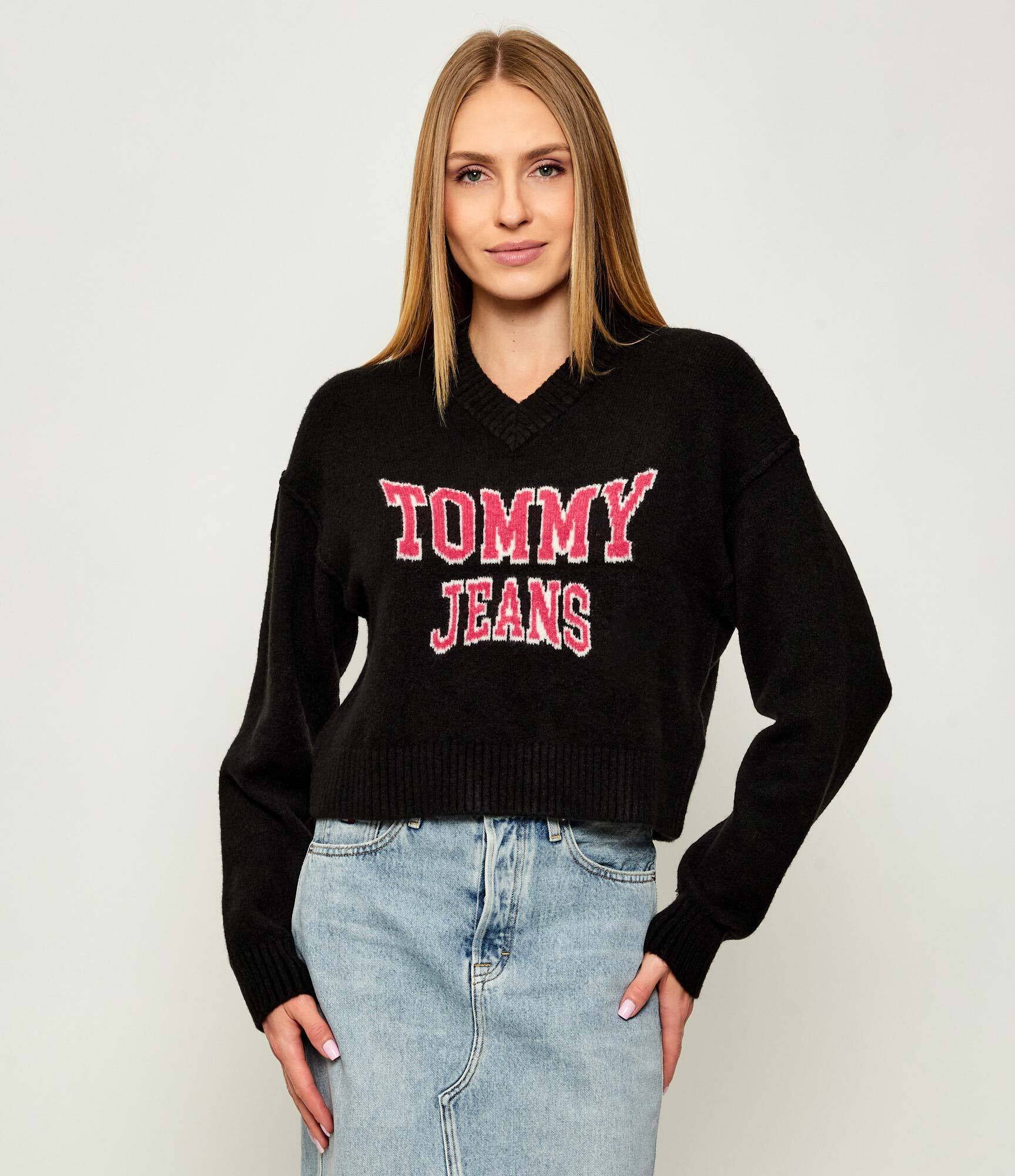 Tommy Jeans Pulover | Loose fit cu adaos de lână