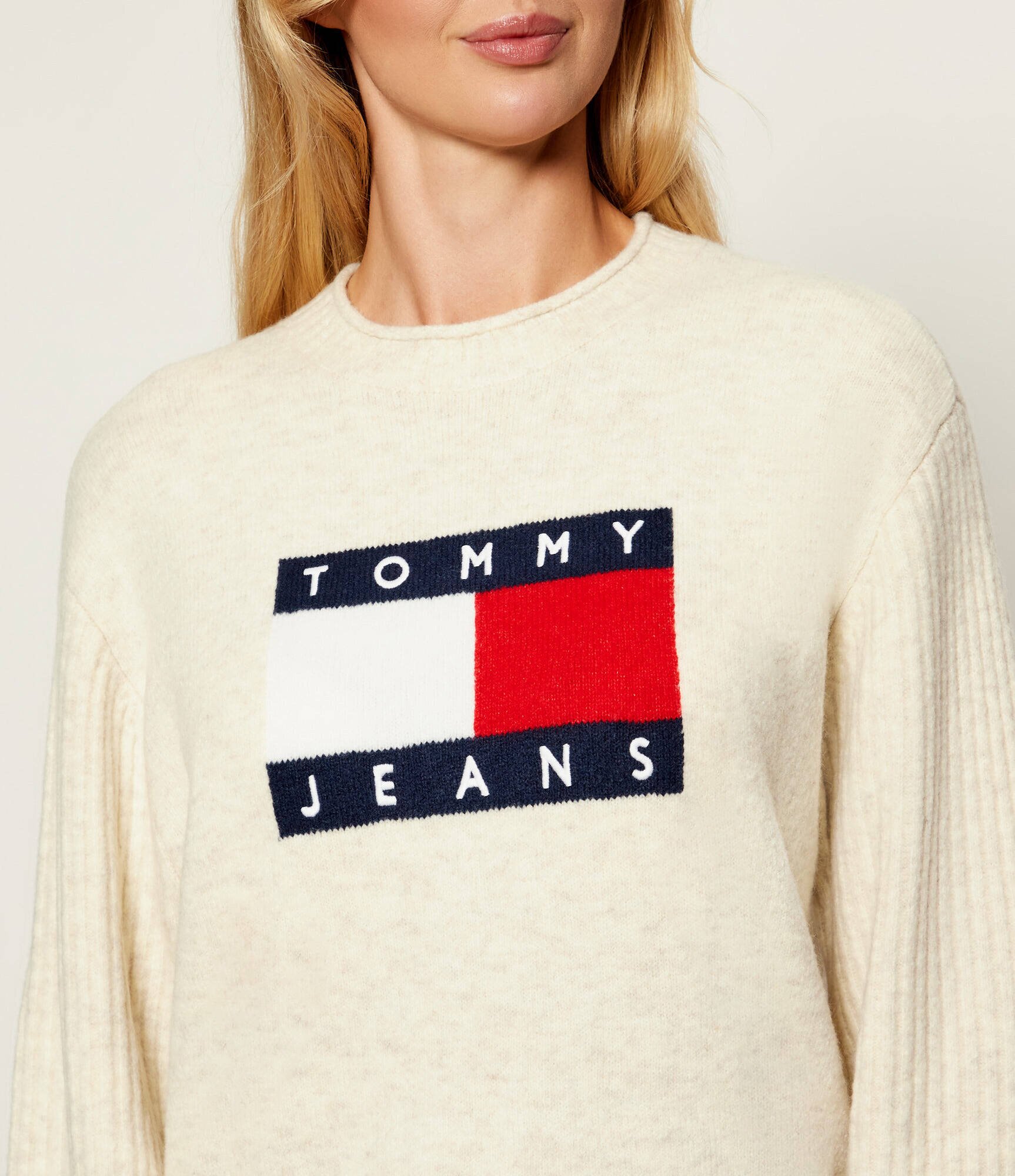 Tommy Jeans Pulover | Loose fit cu adaos de lână