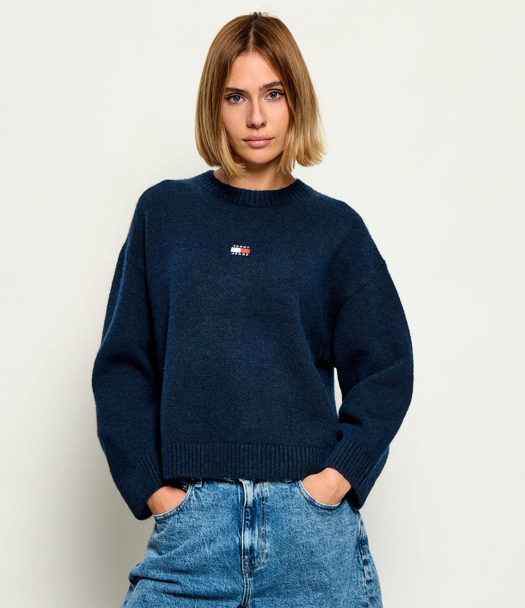 Tommy Jeans Pulover | regular fit cu adaos de lână