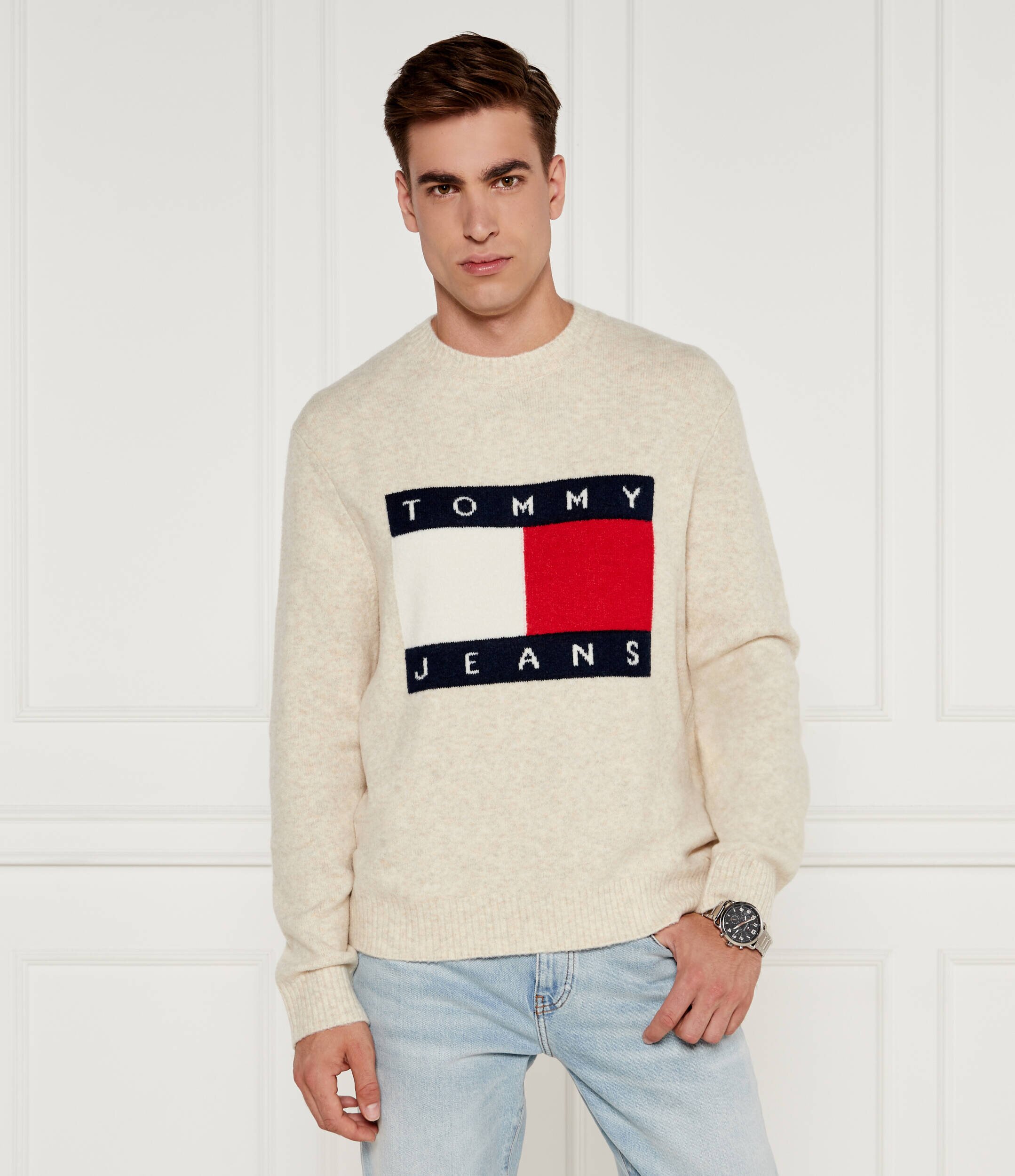 Tommy Jeans Pulover | Regular Fit cu adaos de lână