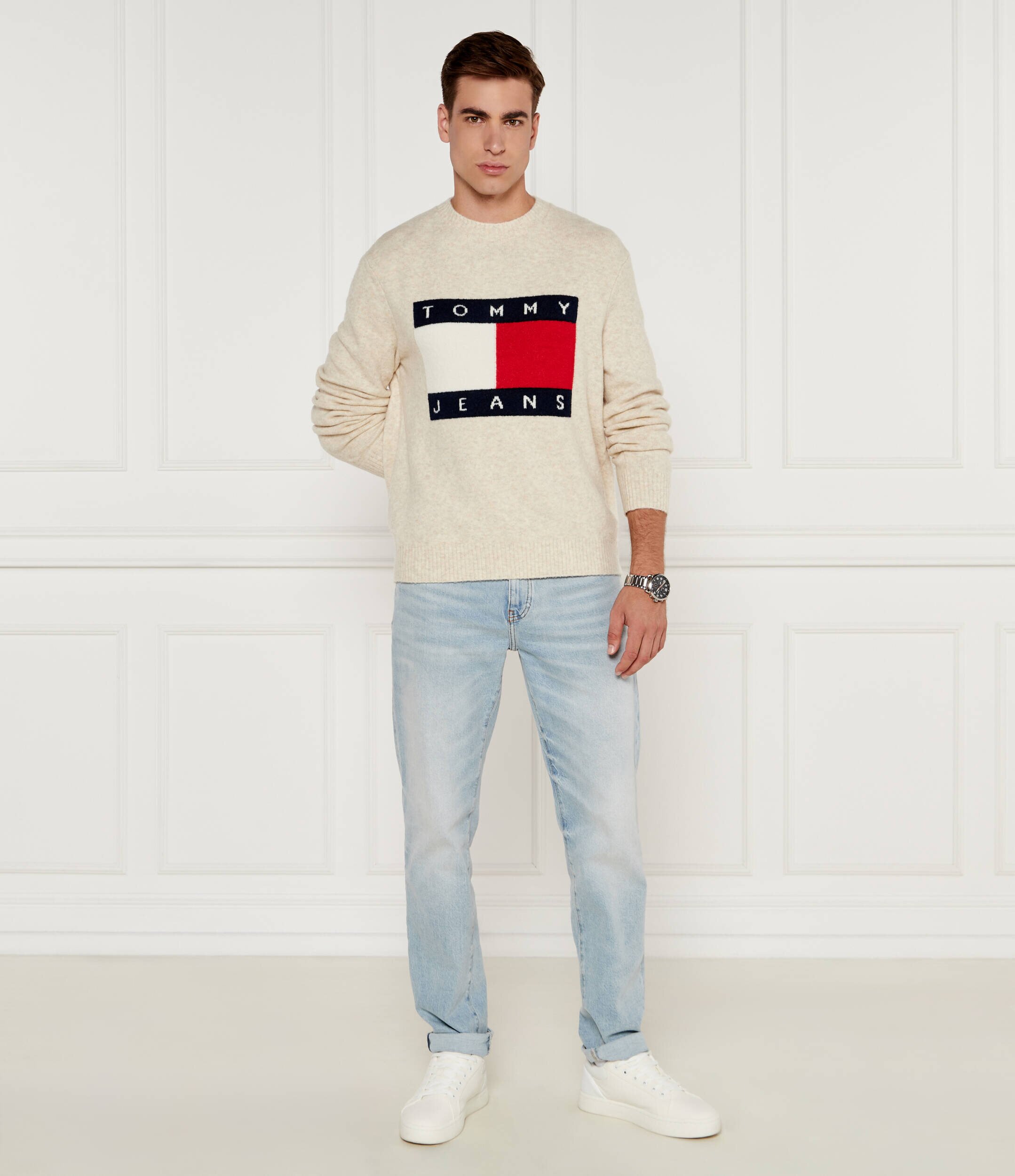 Tommy Jeans Pulover | Regular Fit cu adaos de lână