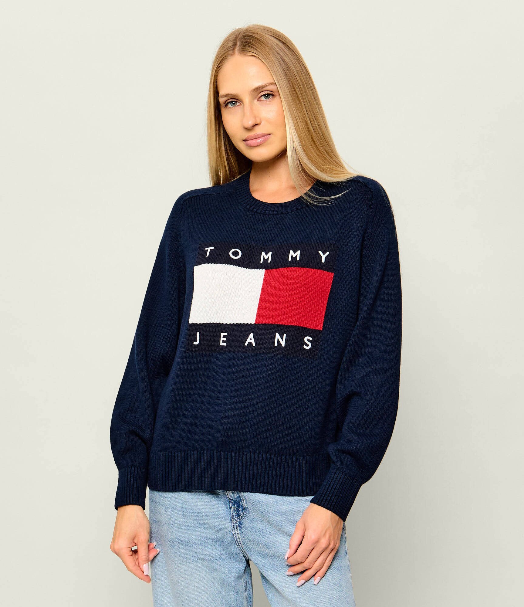 Tommy Jeans Pulover | Relaxed fit cu adaos de lână