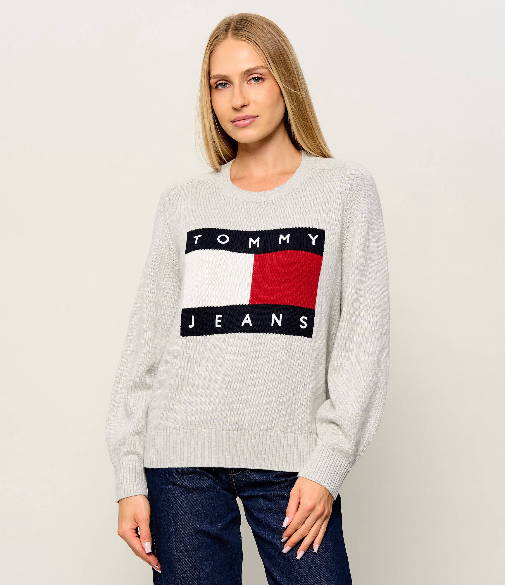 Tommy Jeans Pulover | Relaxed fit cu adaos de lână