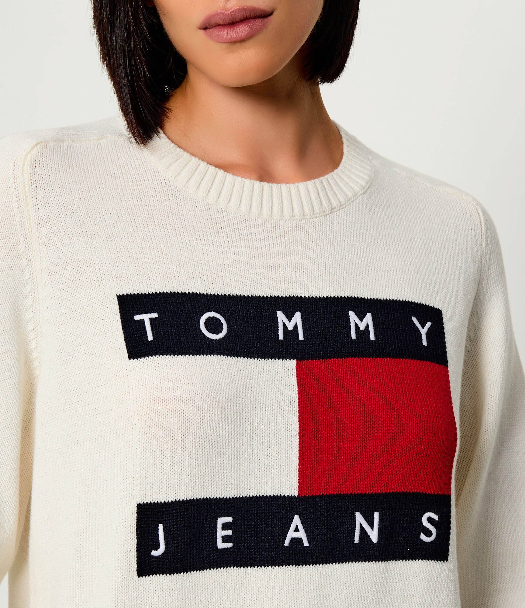 Tommy Jeans Pulover | Relaxed fit cu adaos de lână