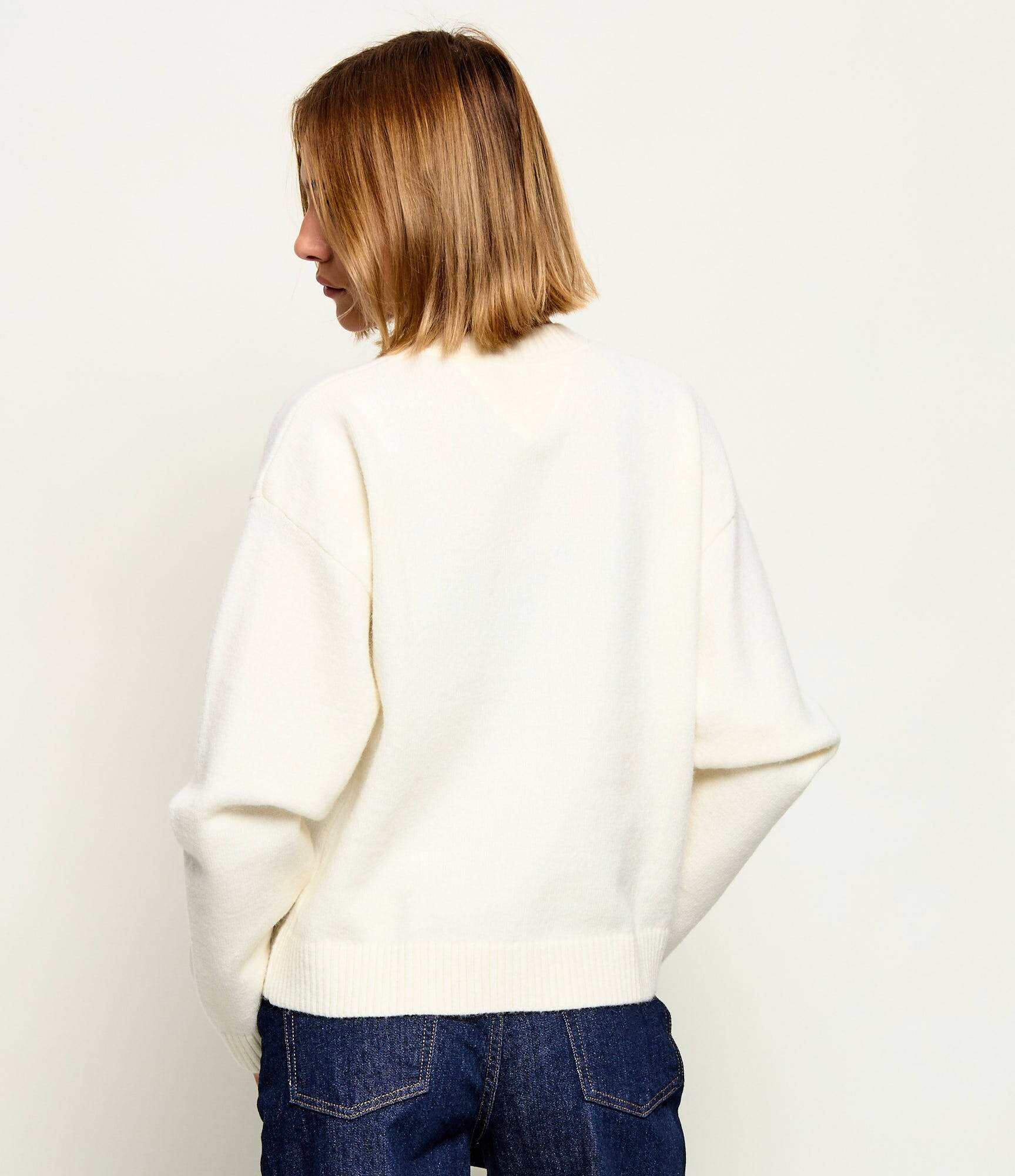 Tommy Jeans Pulover | Relaxed fit cu adaos de lână