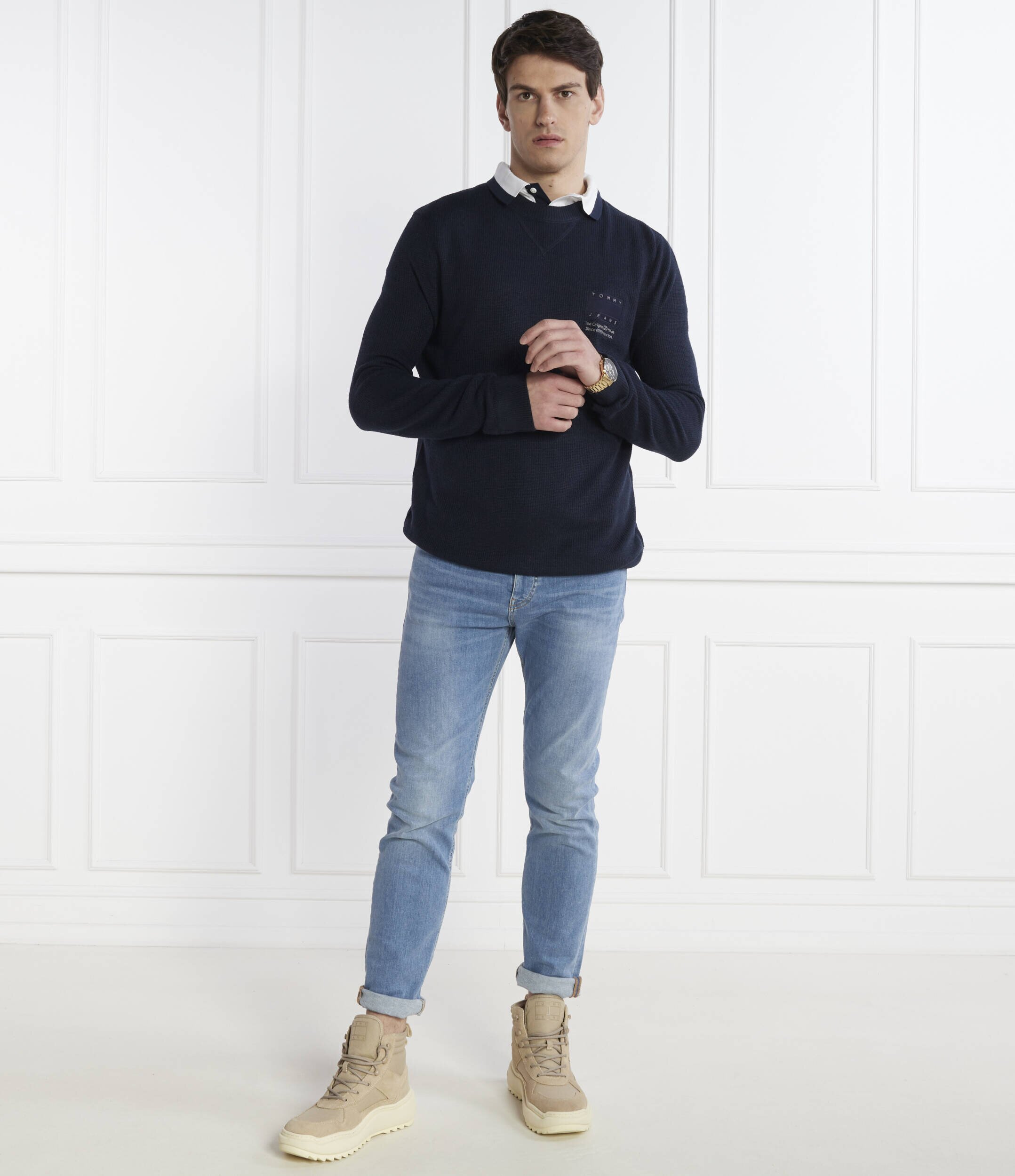 Tommy Jeans Pulover TJM REG STRCT TONAL FLAG | Regular Fit