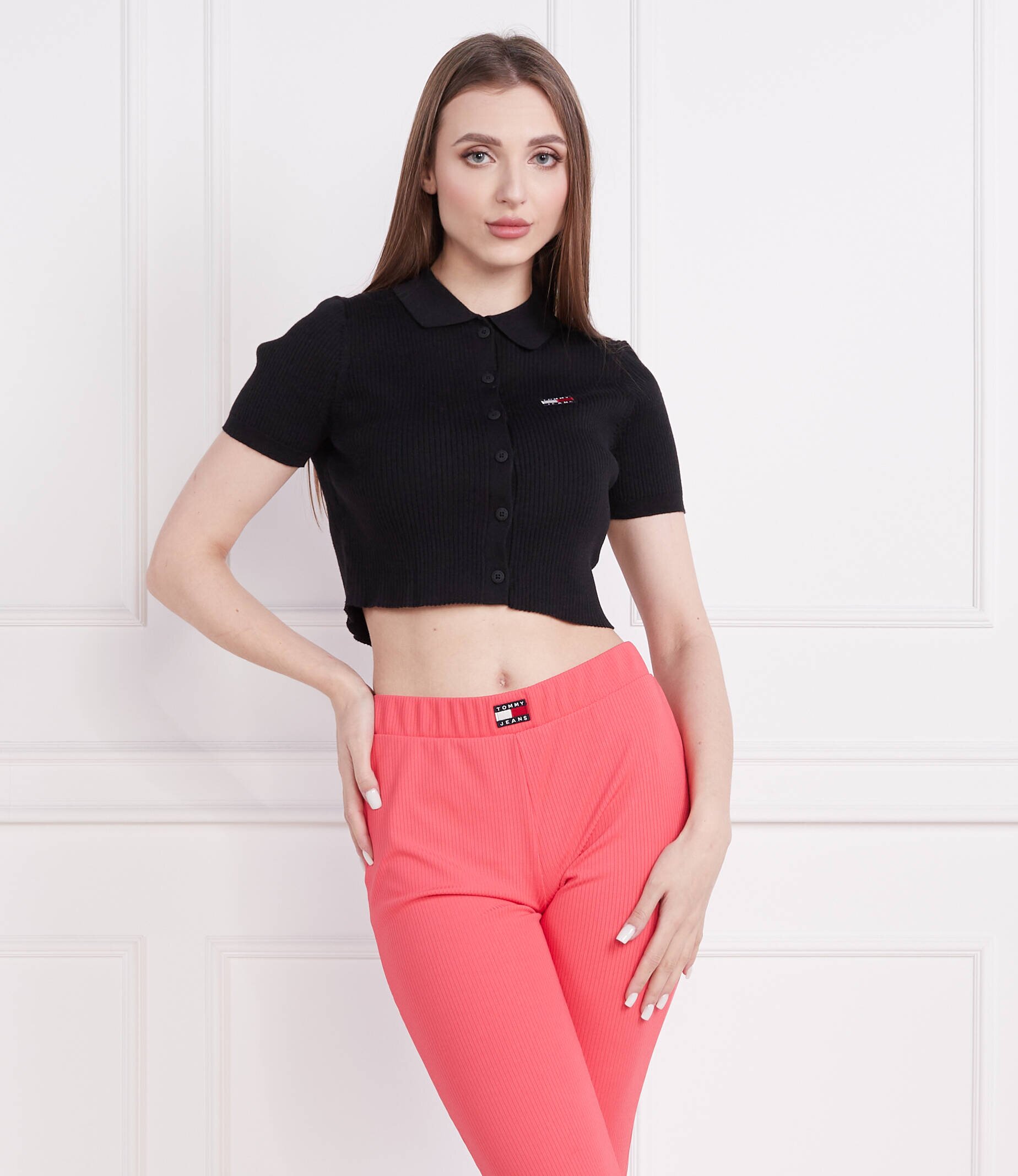 Tommy Jeans Pulover TJW BUTTON THRU | Cropped Fit