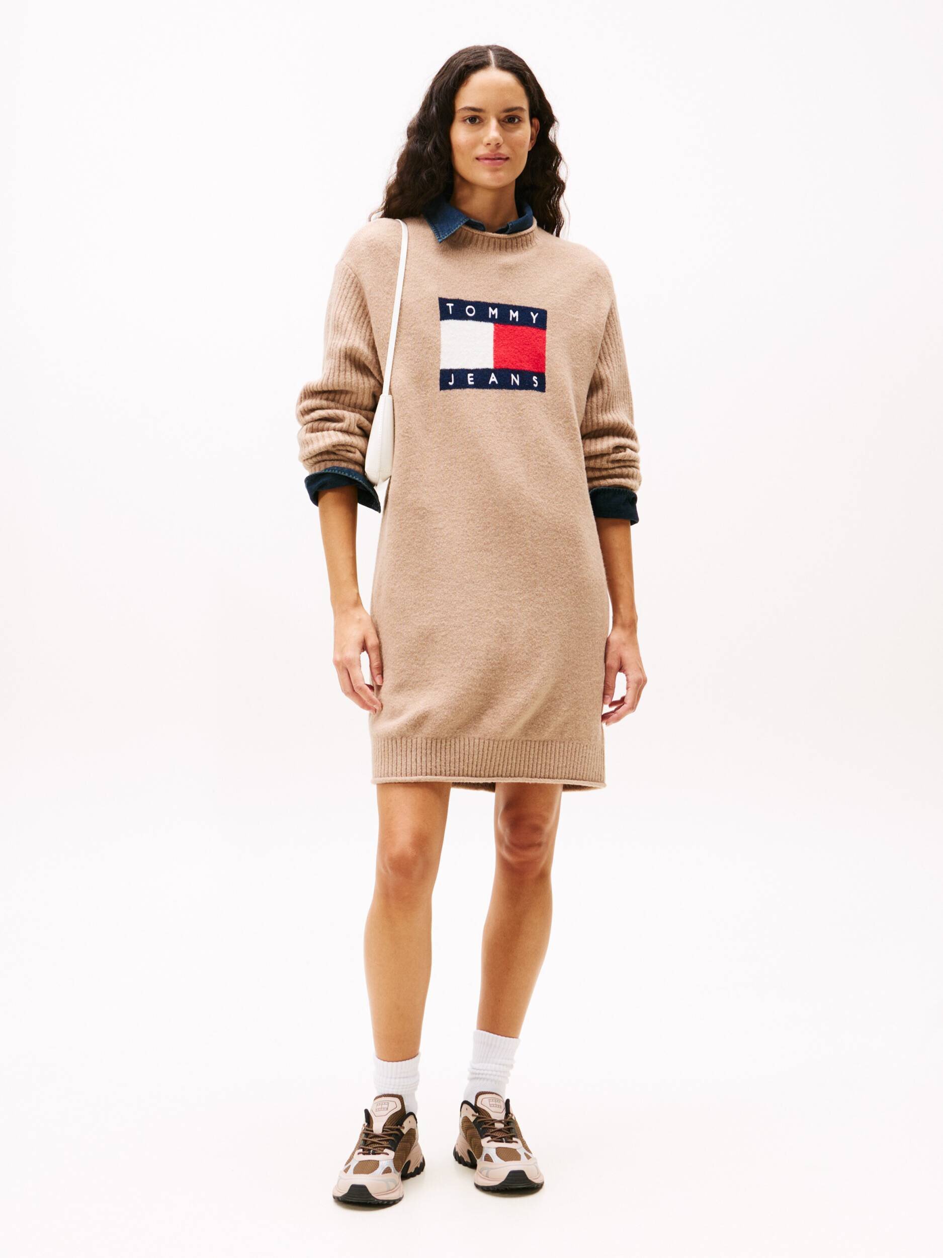 Tommy Jeans Rochie cu adaos de lână