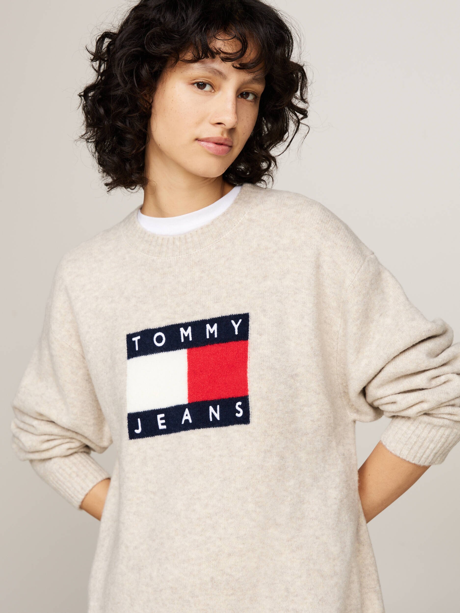 Tommy Jeans Rochie cu adaos de lână