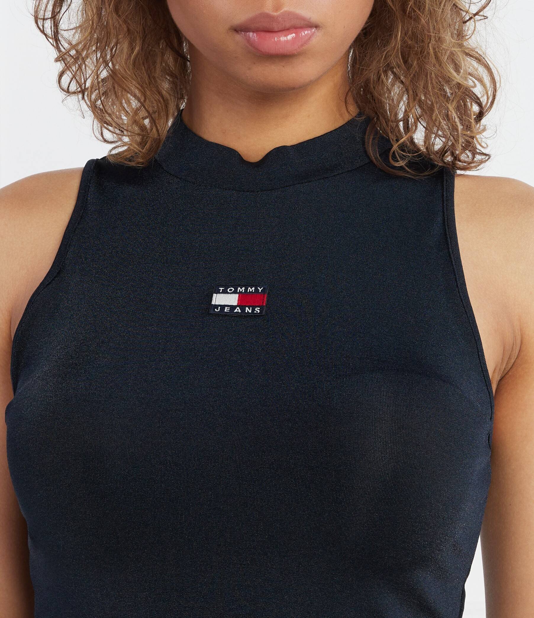 Tommy Jeans Top BADGE HIGH NECK TANK | Cropped Fit
