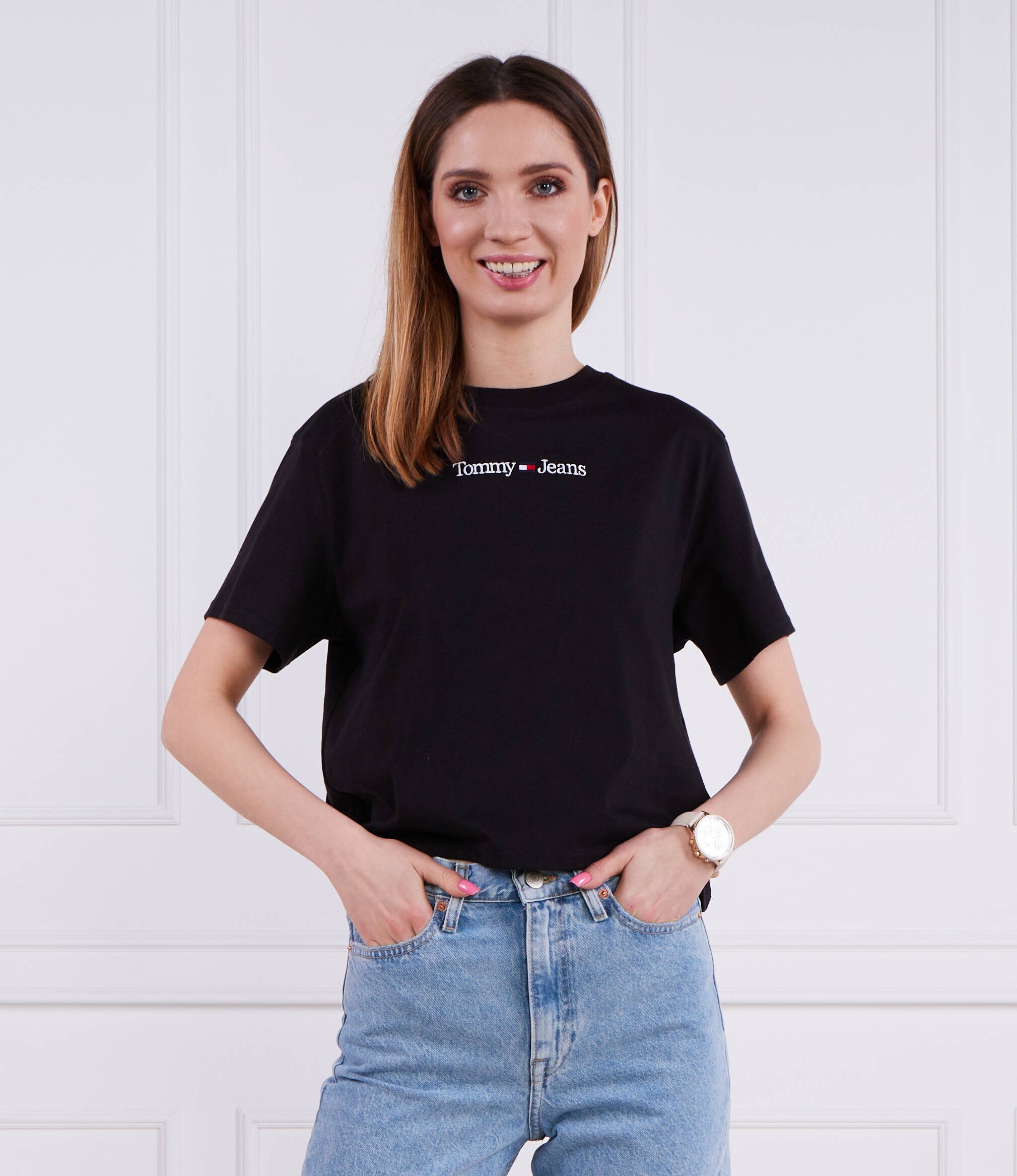 Tommy Jeans Tricou SERIF LINEAR | Regular Fit