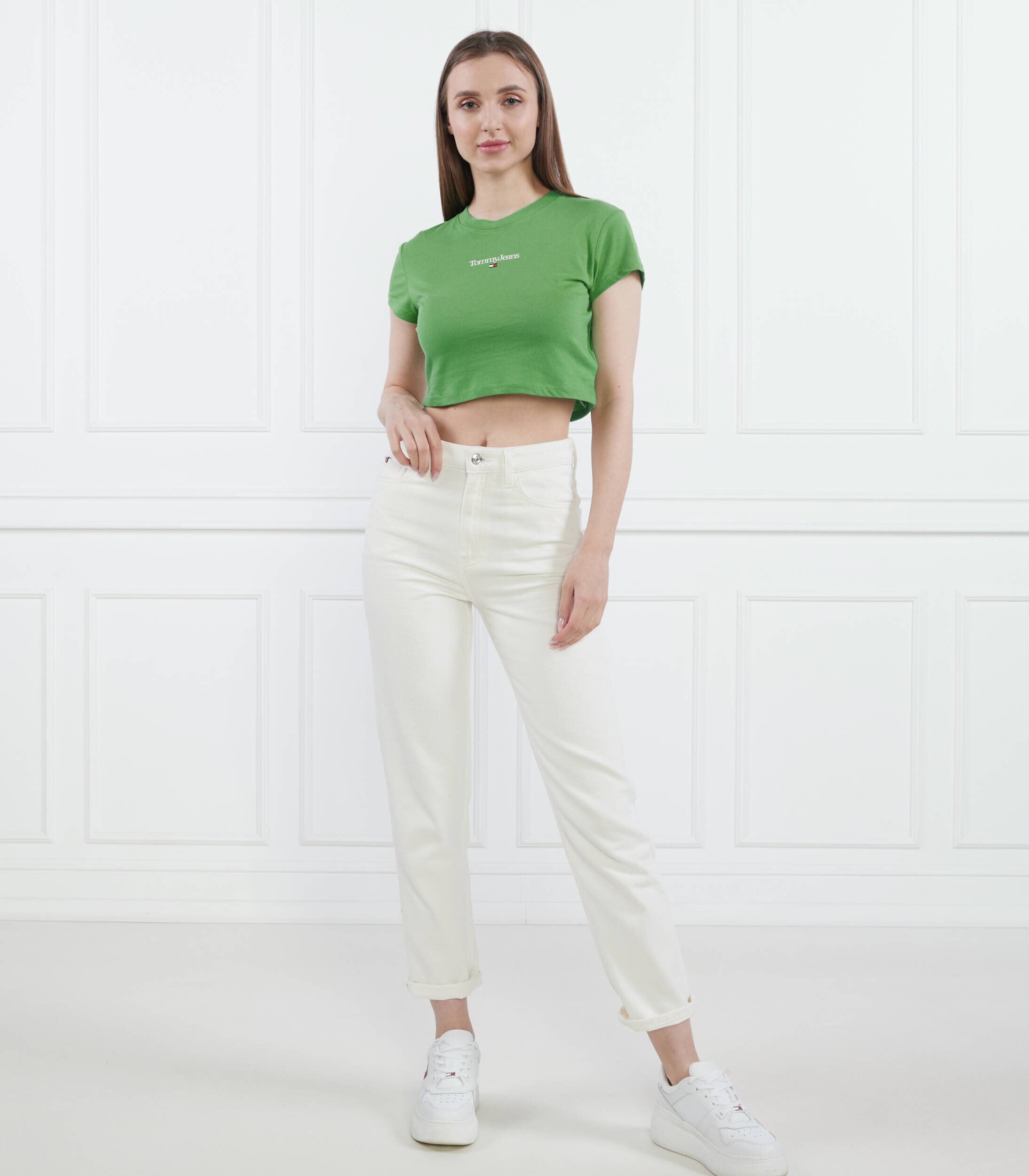 Tommy Jeans Tricou TJW BBY CRP ESSENTIAL LOGO 3 SS | Cropped Fit