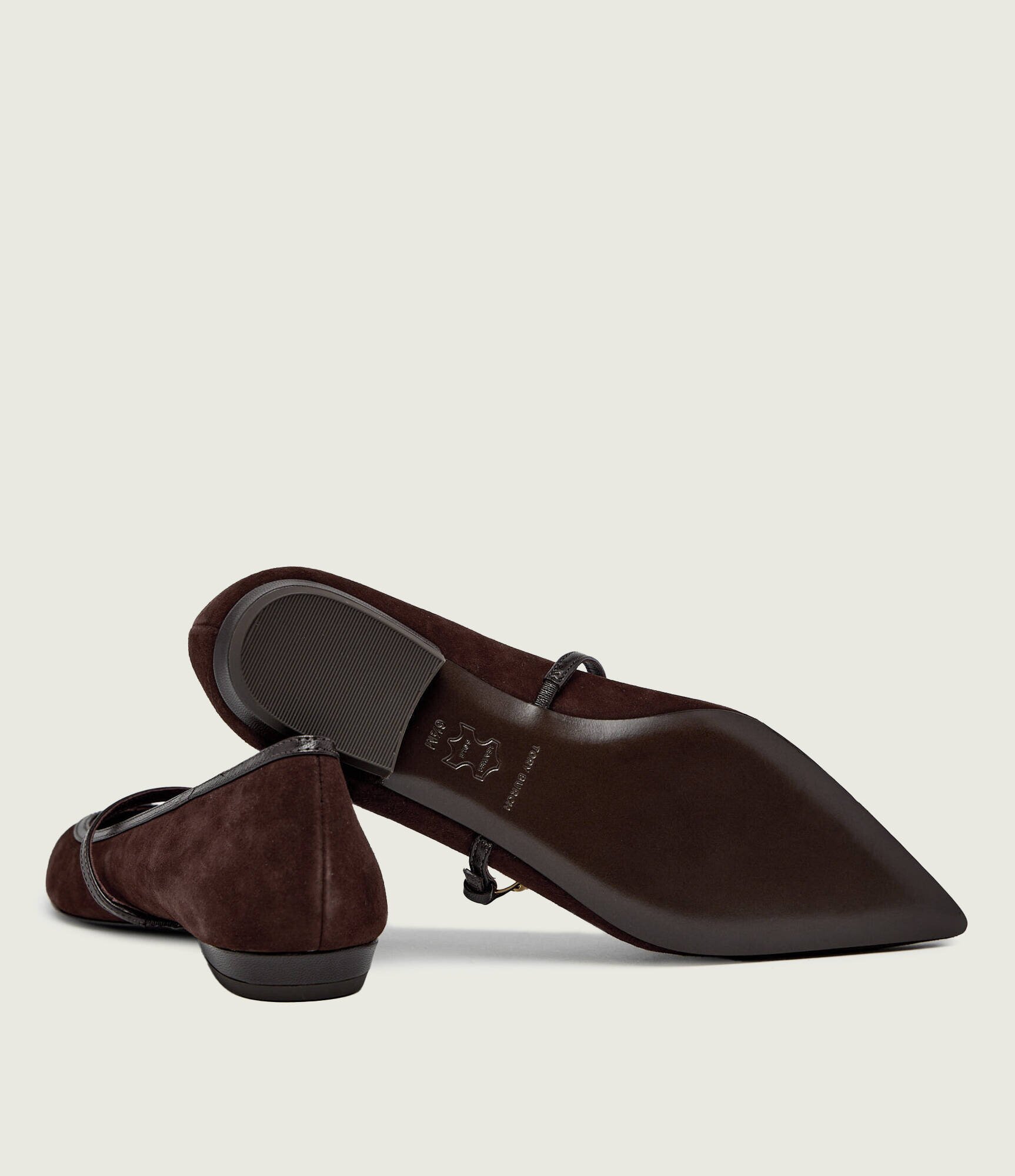 Tory Burch Balerini Double T Mary Jane | piele întoarsă
