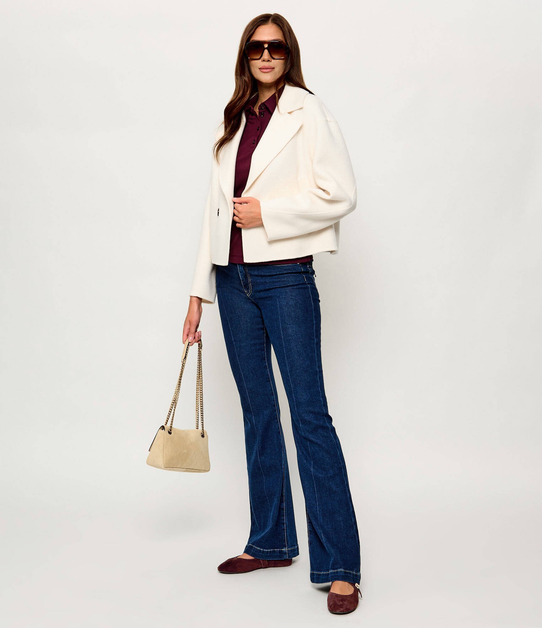 Tory Burch Balerini Romy Mary Jane | piele întoarsă