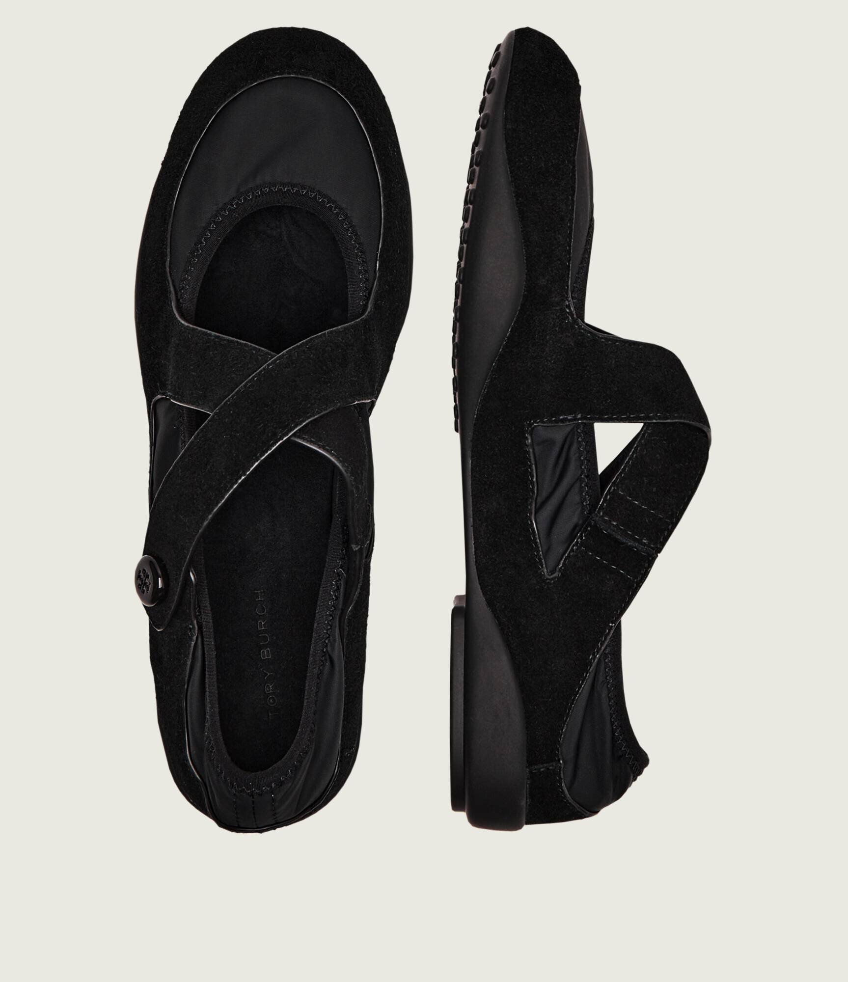 Tory Burch Balerini Romy Sport Mary Jane | piele întoarsă